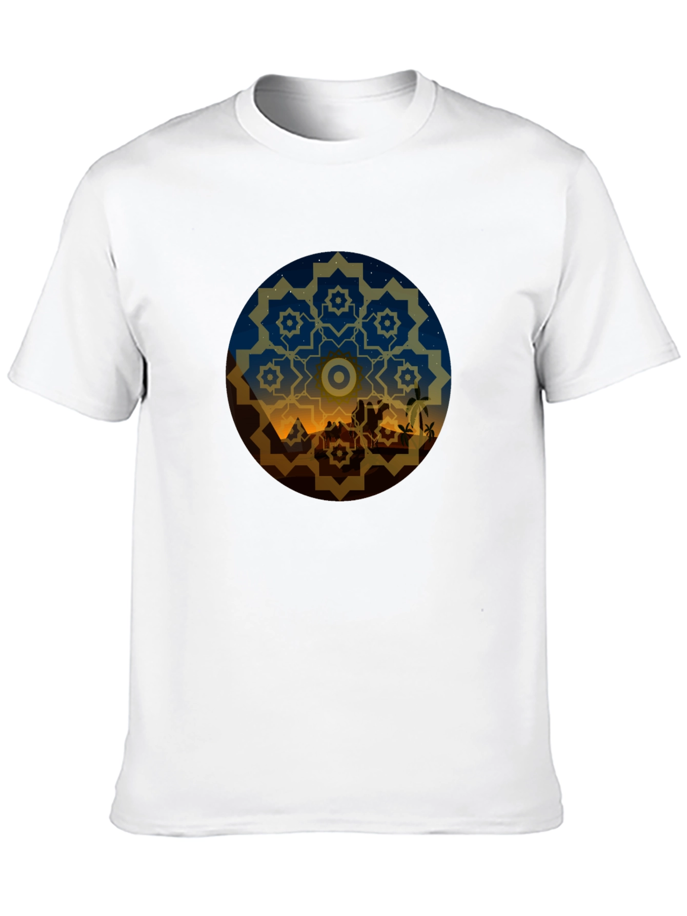 Black Desert Night Mandala Graphic Tee - Black view 10