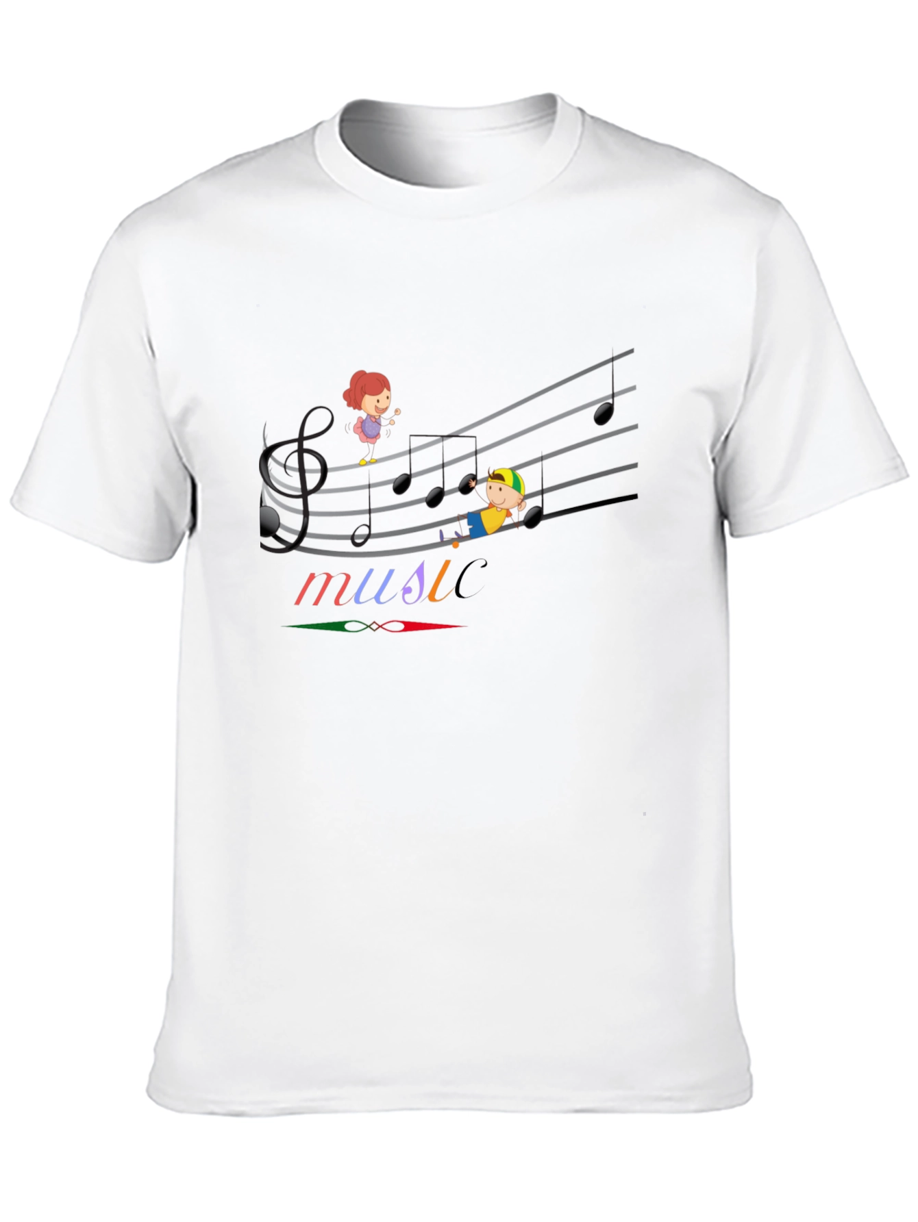 Black Music Note Kids Graphic Black T-Shirt view 10