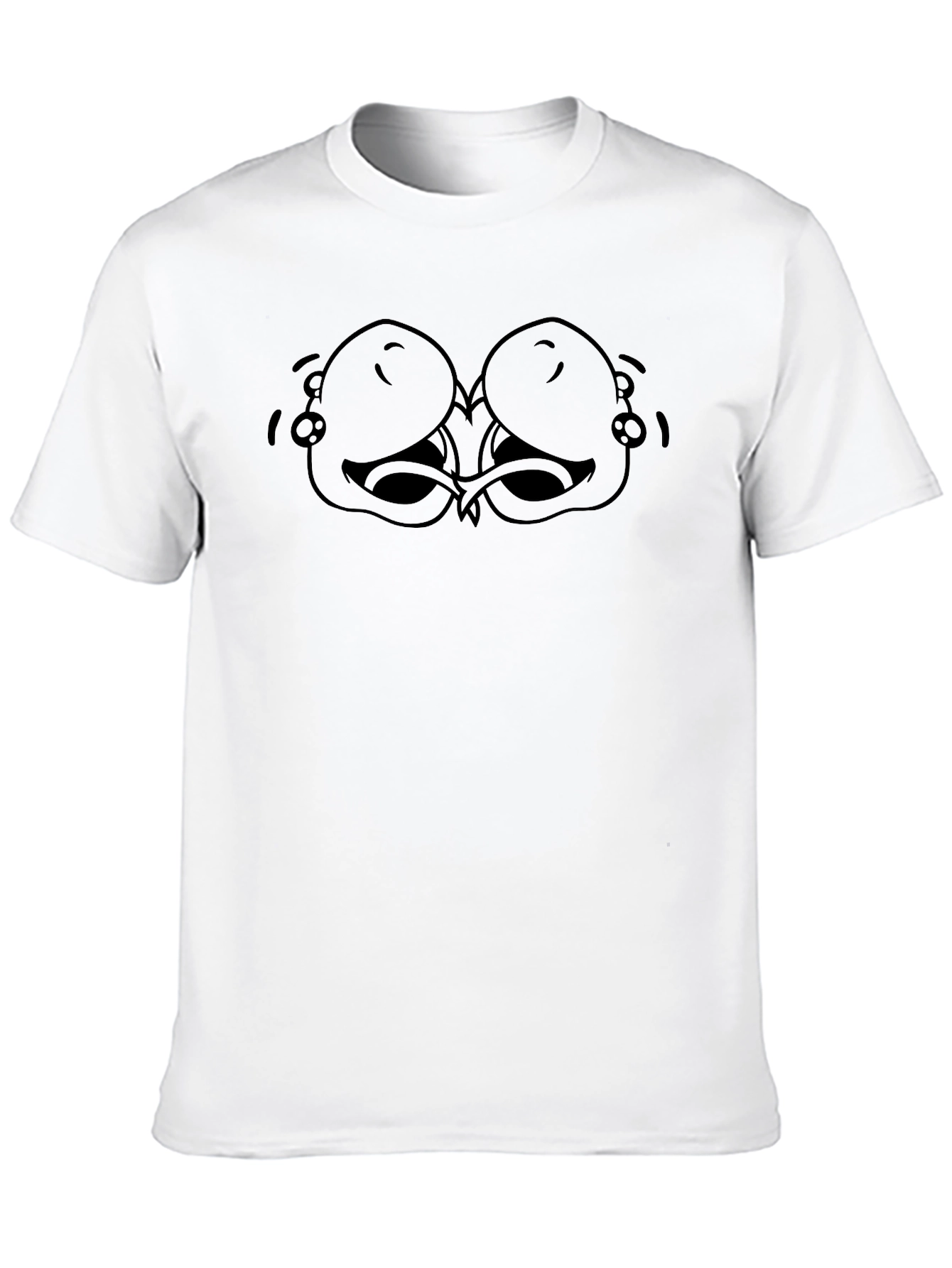 Black Funny Cartoon Eye Black T-Shirt view 10