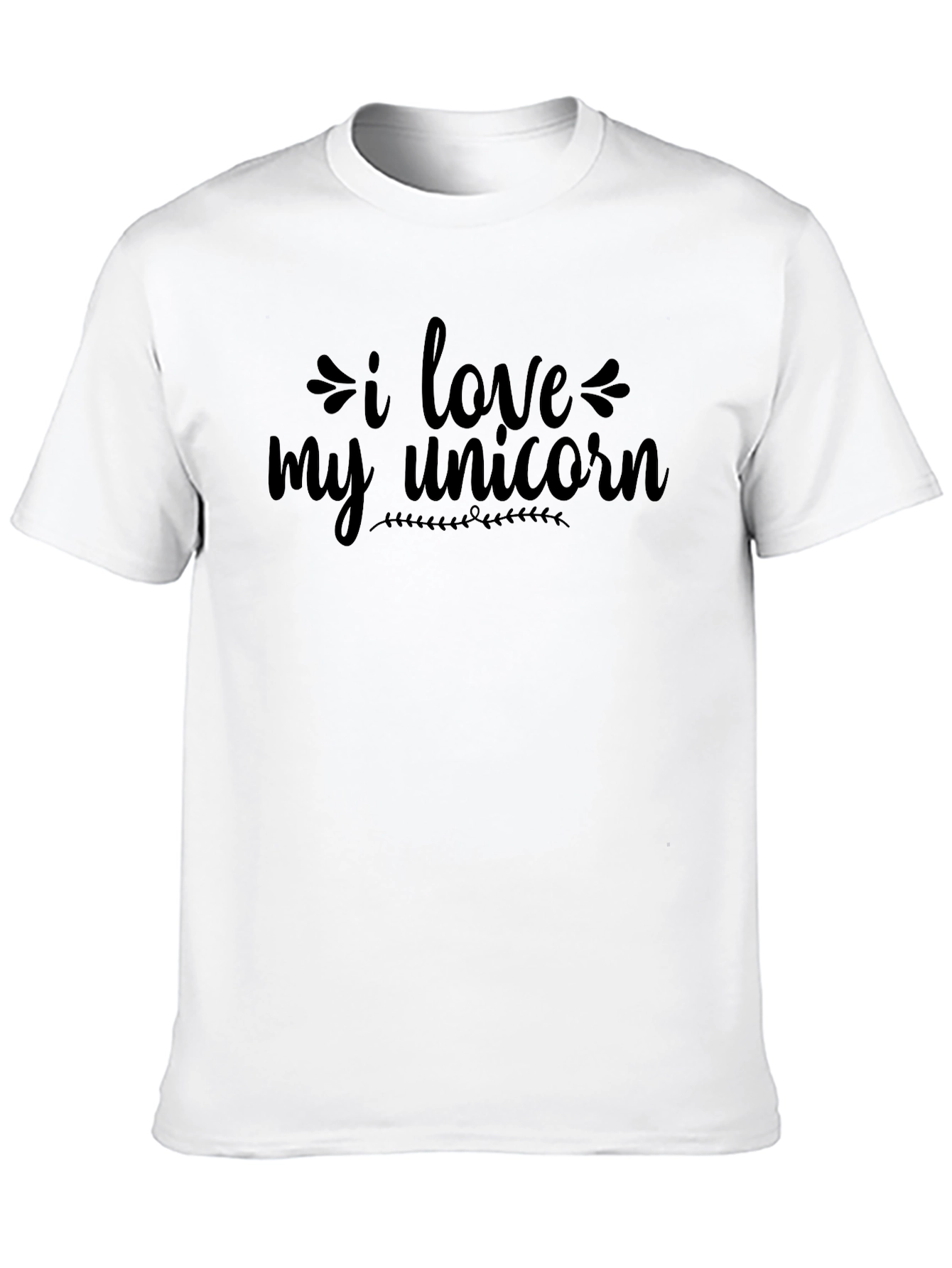 Black I Love My Unicorn Graphic Tee - Black view 10