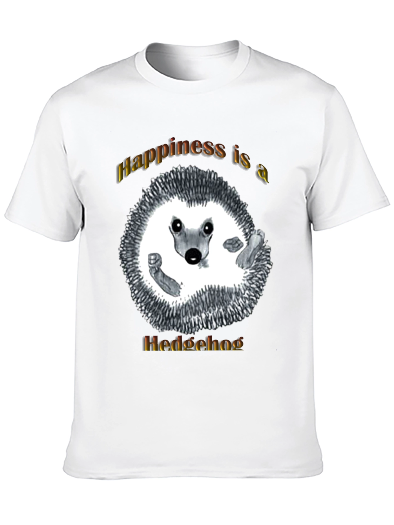 Black Happiness Hedgehog Graphic T-Shirt - Black view 10
