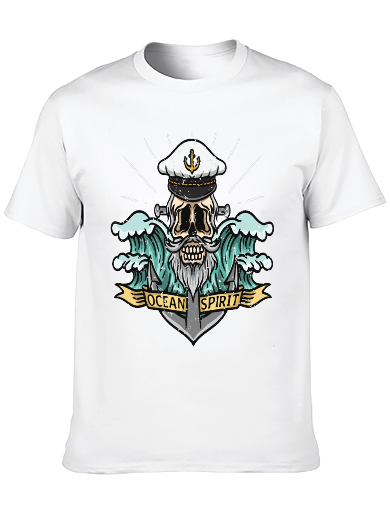 Black Ocean Spirit Graphic Tee - Pirate Skull Anchor view 10