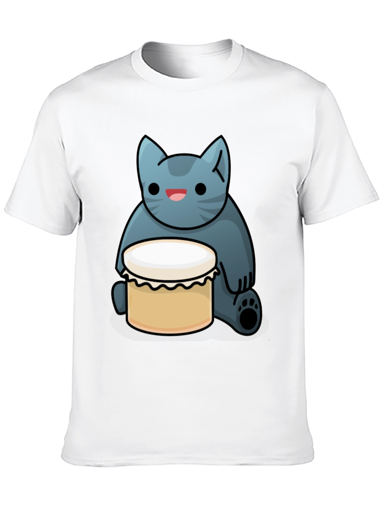 Black Cat Drum T-Shirt - Black, Fun Graphic Tee view 10