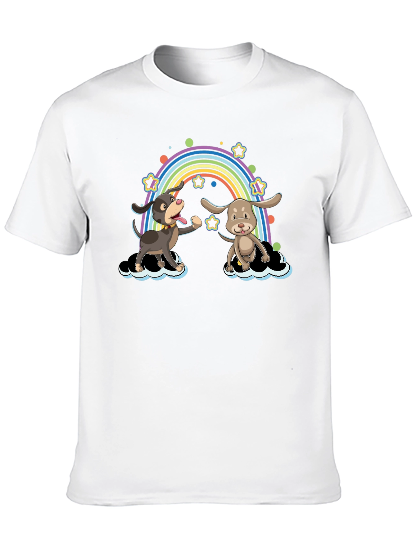 Black Rainbow Dog T-Shirt - Cute Cartoon Design view 10