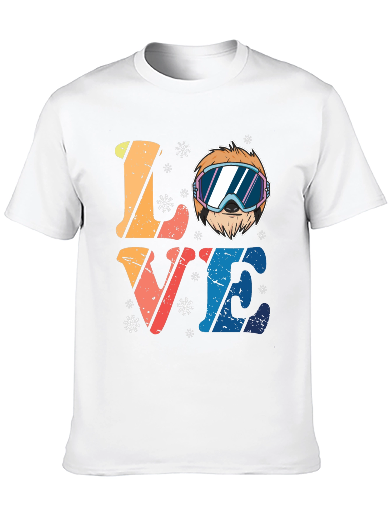 Black Ski Sloth 'Love' Graphic Tee - Winter Fun view 10
