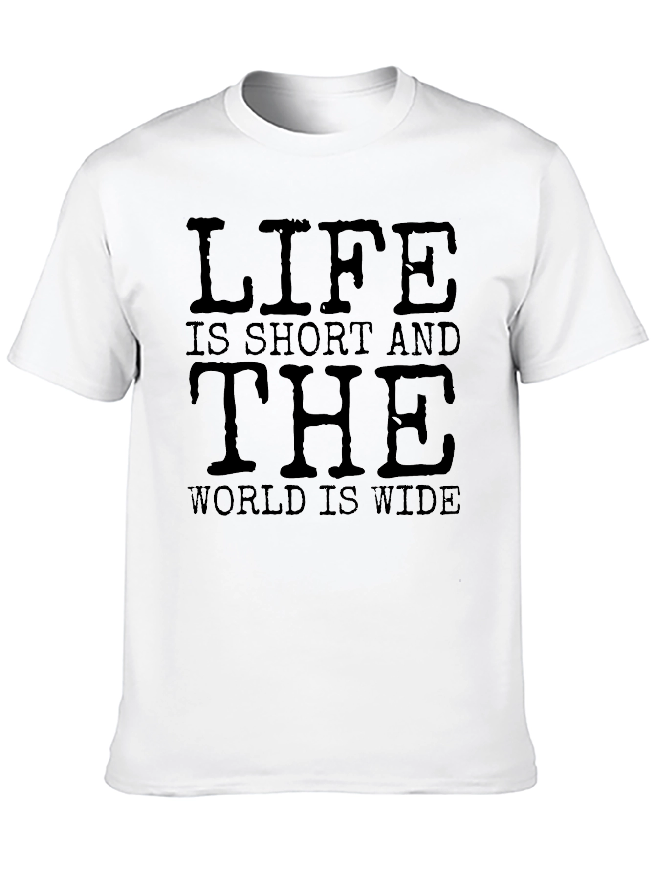 Black Life is Short Graphic Tee - Stylish Black T-Shirt view 10