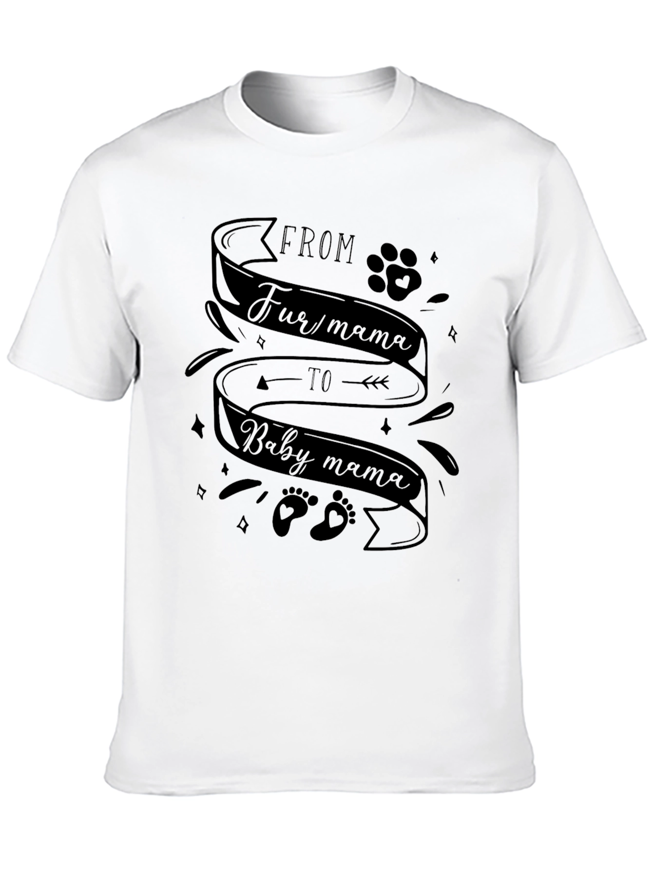 Black From Fur Mama to Baby Mama T-Shirt view 10