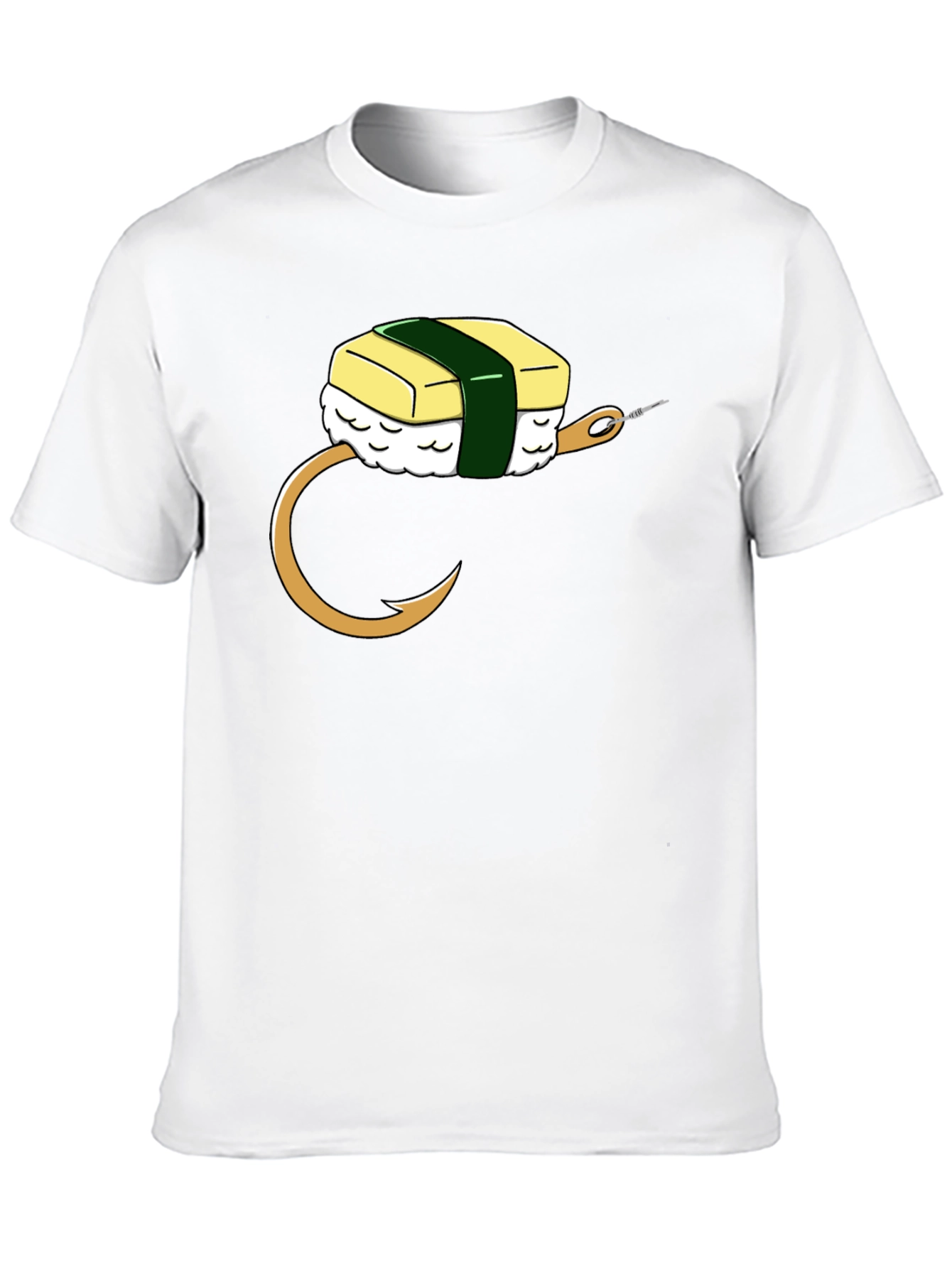 Black Sushi Bait T-Shirt: Funny Fishing Tee for Sushi Lovers view 10