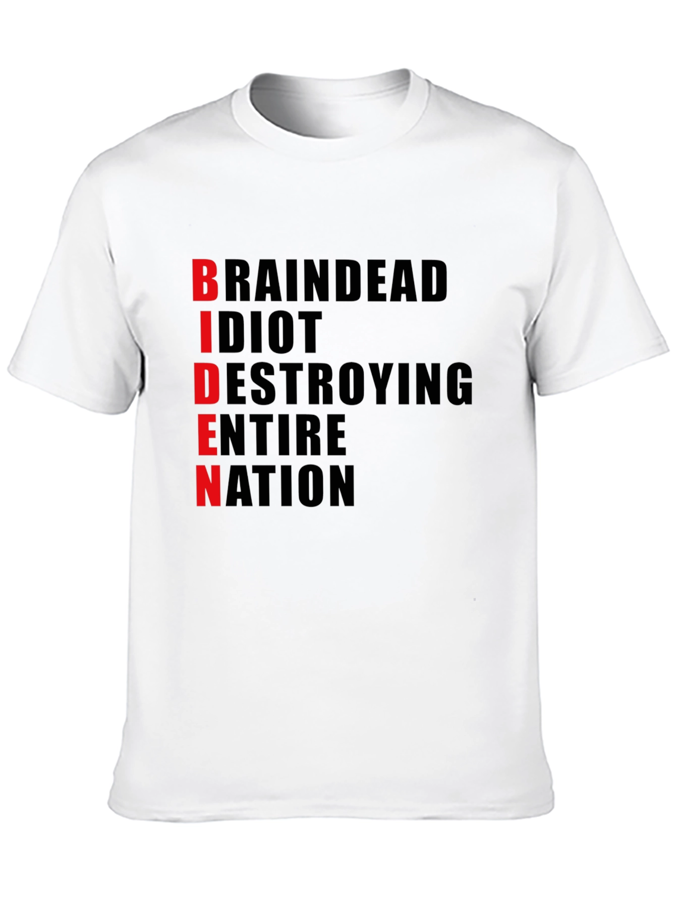 Black Anti-Biden T-Shirt - "BRAINDEAD" Design - Political Statement Tee view 10