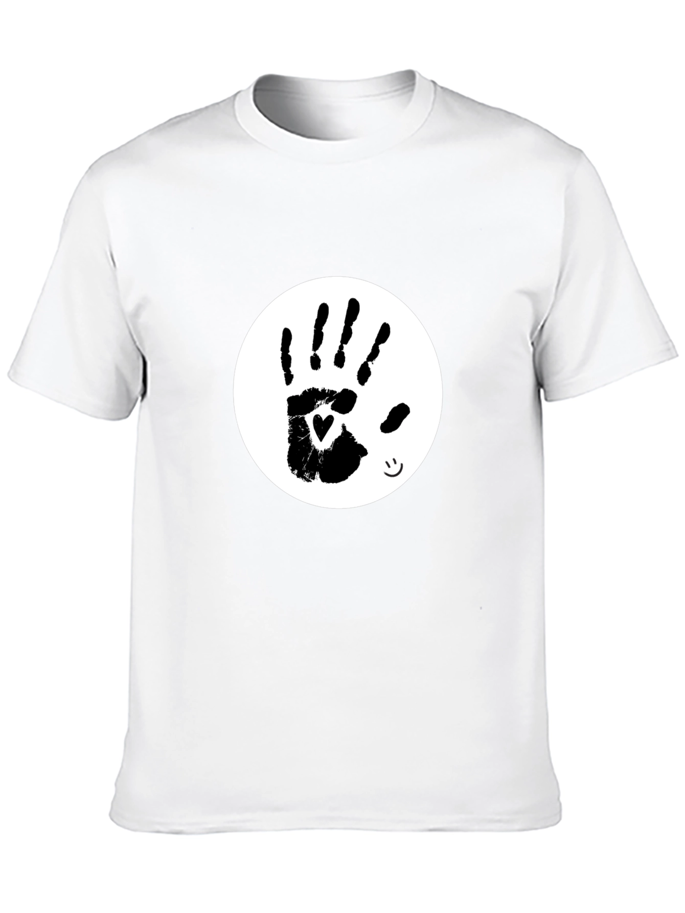 Black Heart Handprint Tee - Black Cotton Blend T-Shirt view 10