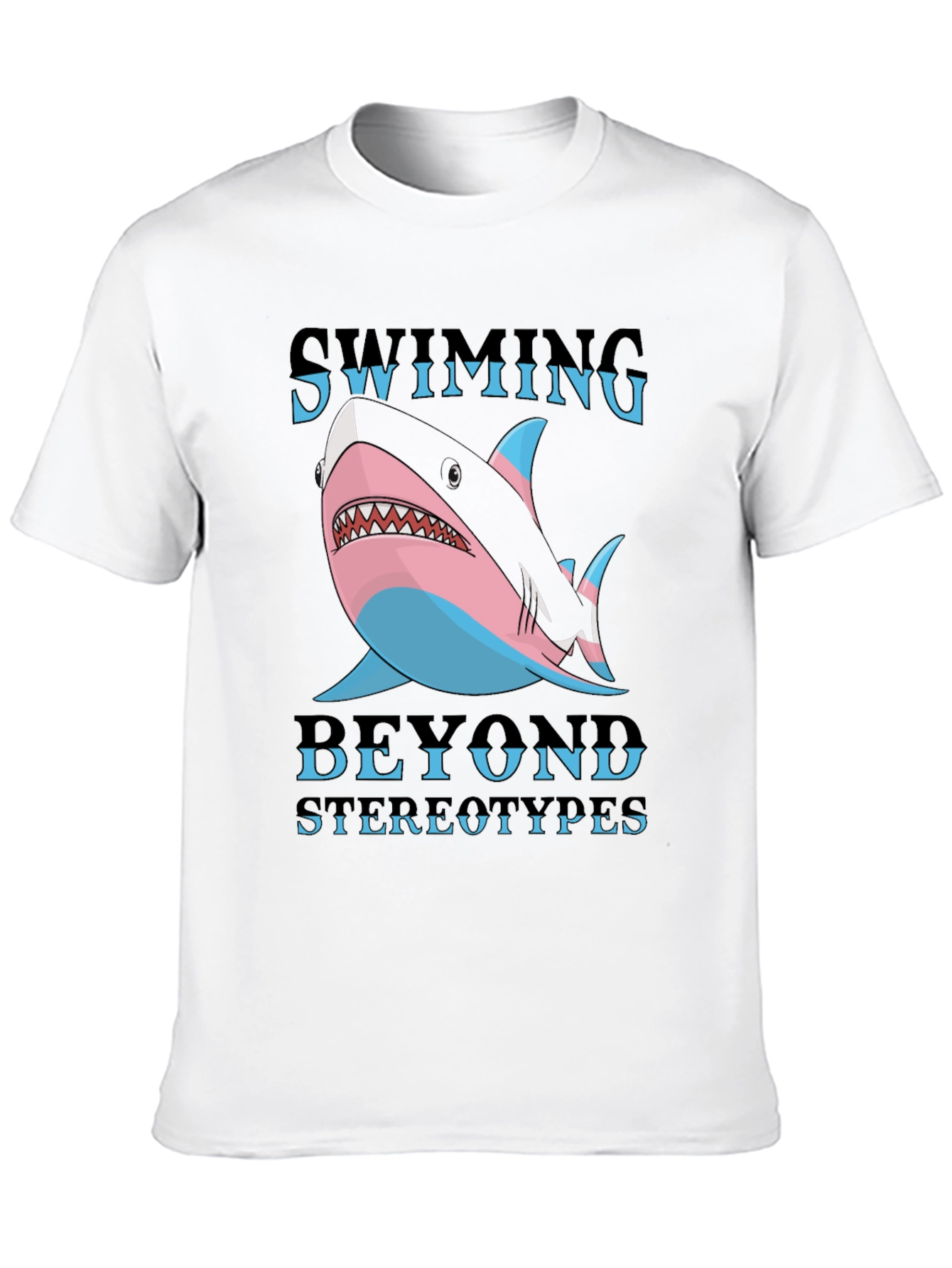 Black Swimming Beyond Stereotypes Shark T-Shirt view 10