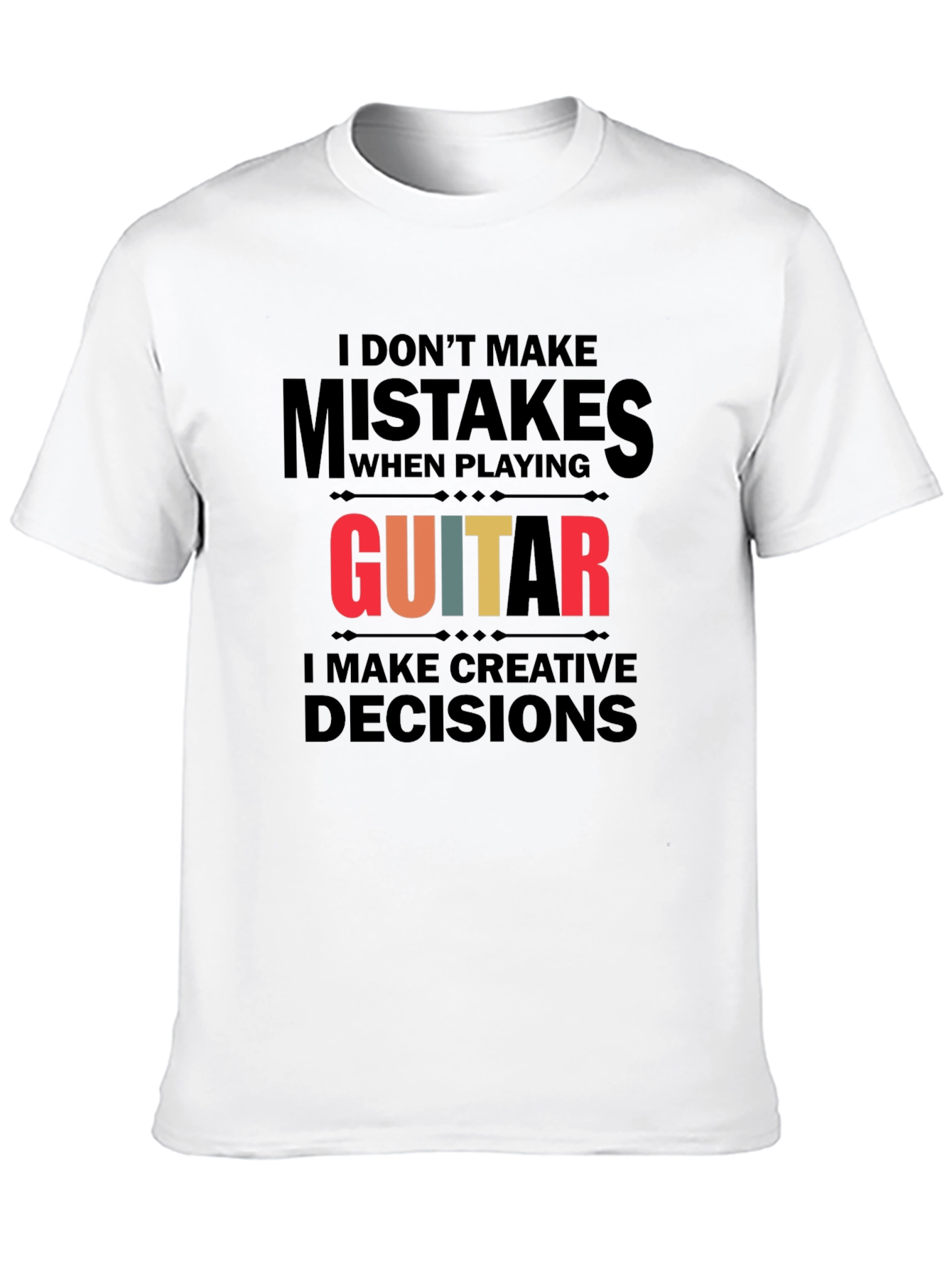 Black Guitar Player Creative Decisions Graphic Tee view 10