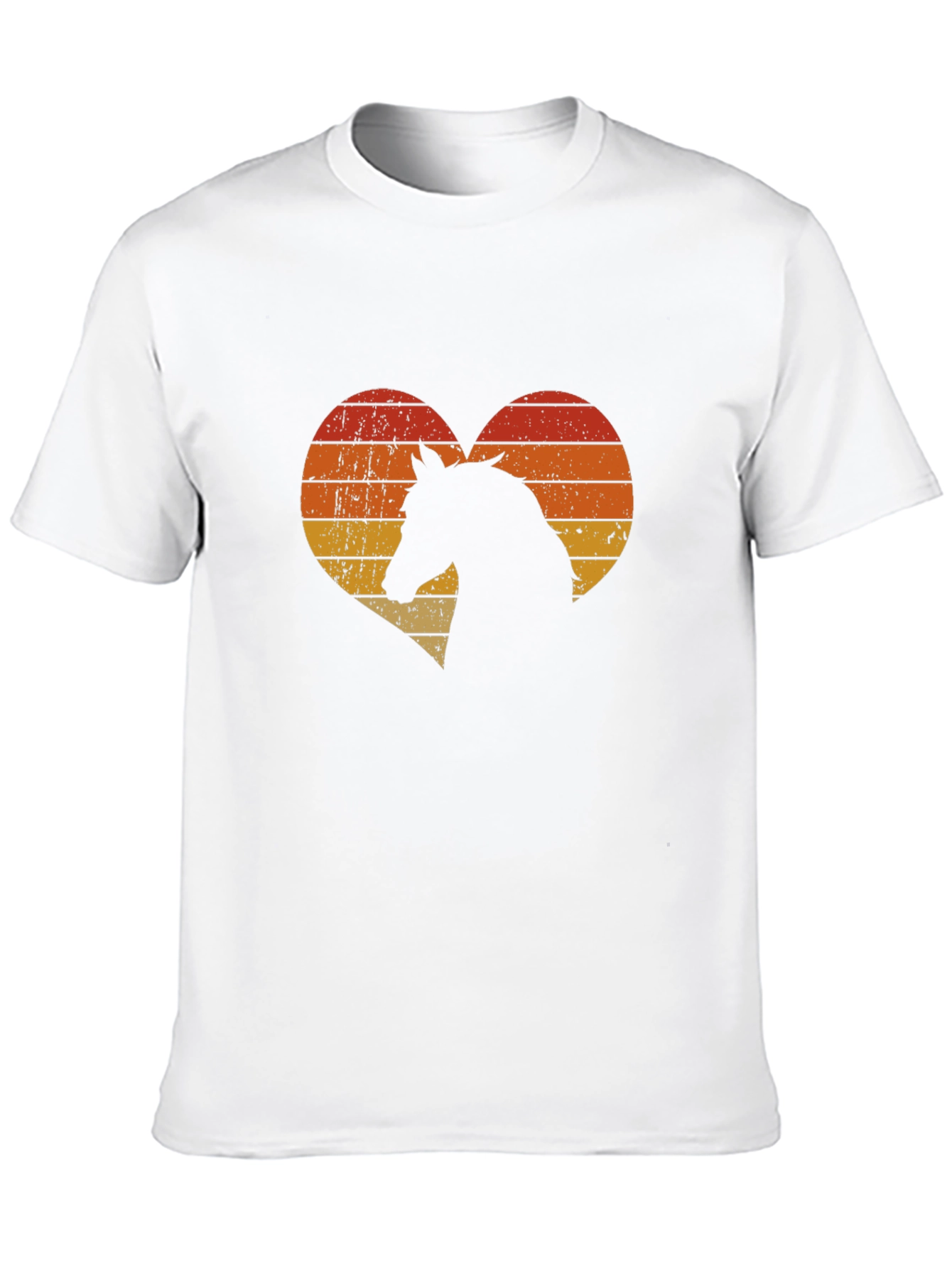 Black Retro Horse Heart Graphic Tee - Men's Black T-Shirt view 10