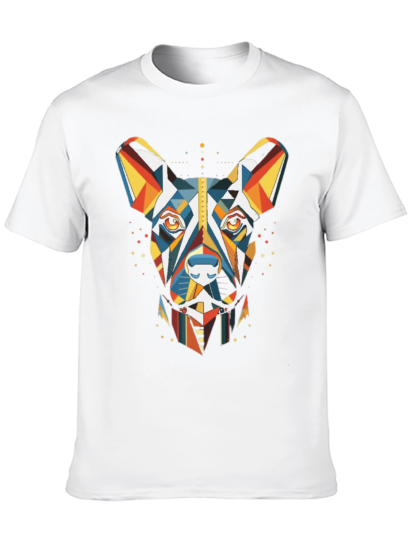 Black Geometric Dog Graphic Tee - Modern Art Shirt view 10