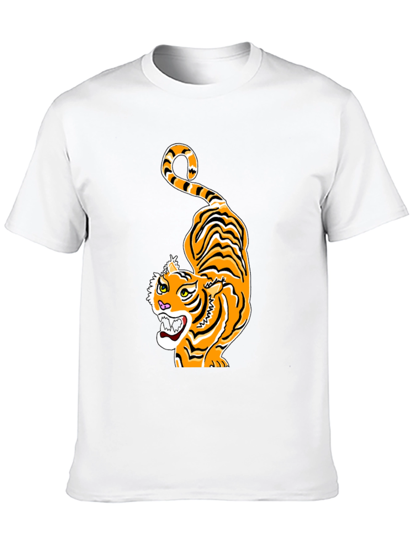 Black Tiger Graphic Tee - Black Crew Neck view 10