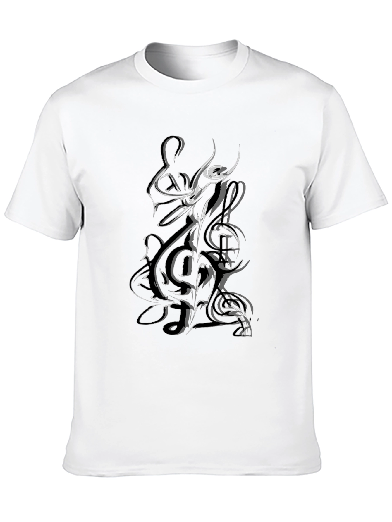 Black Musical Note Graphic Black T-Shirt view 10