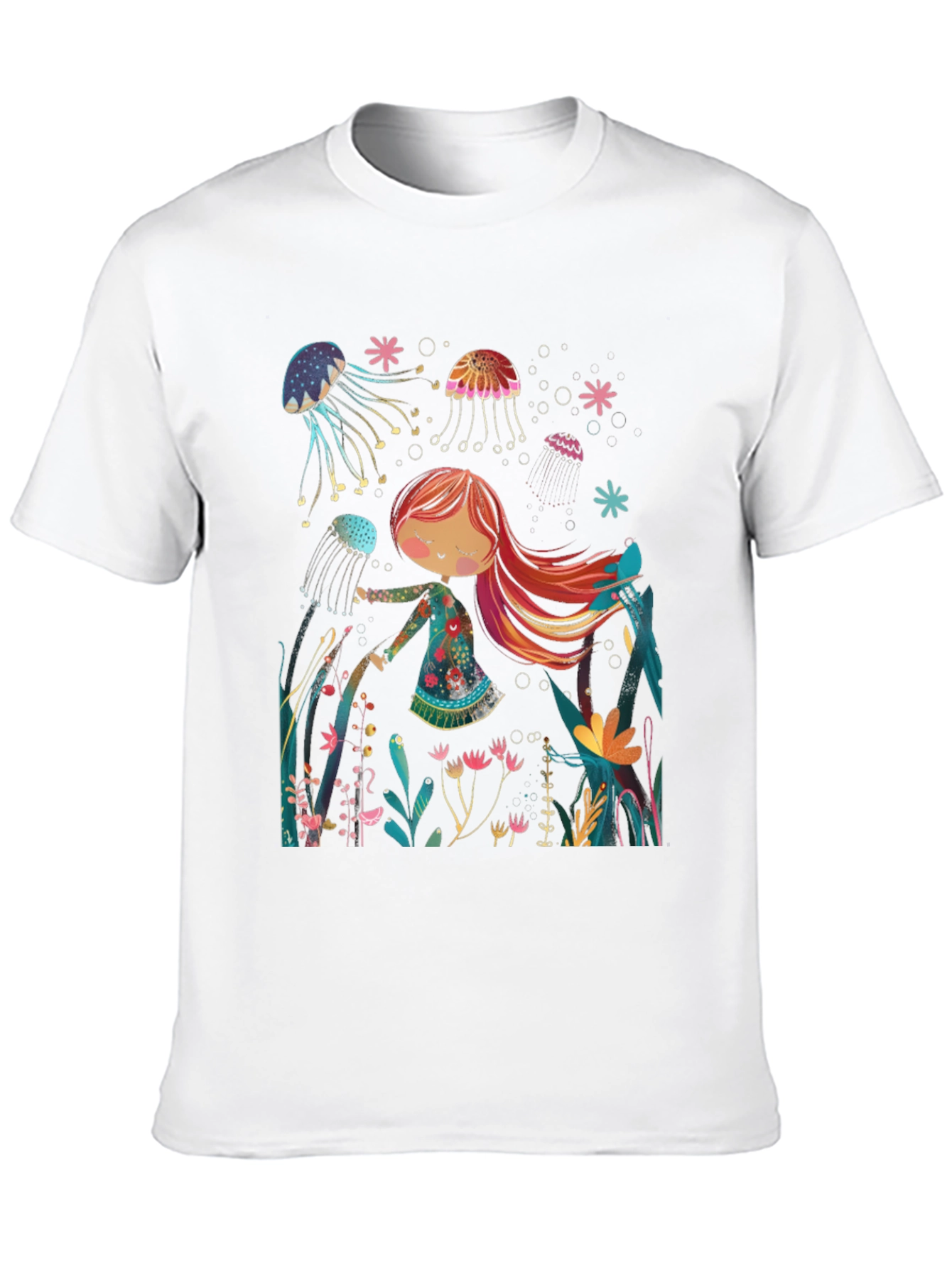 Black Whimsical Jellyfish T-Shirt - Unique Graphic Tee view 10