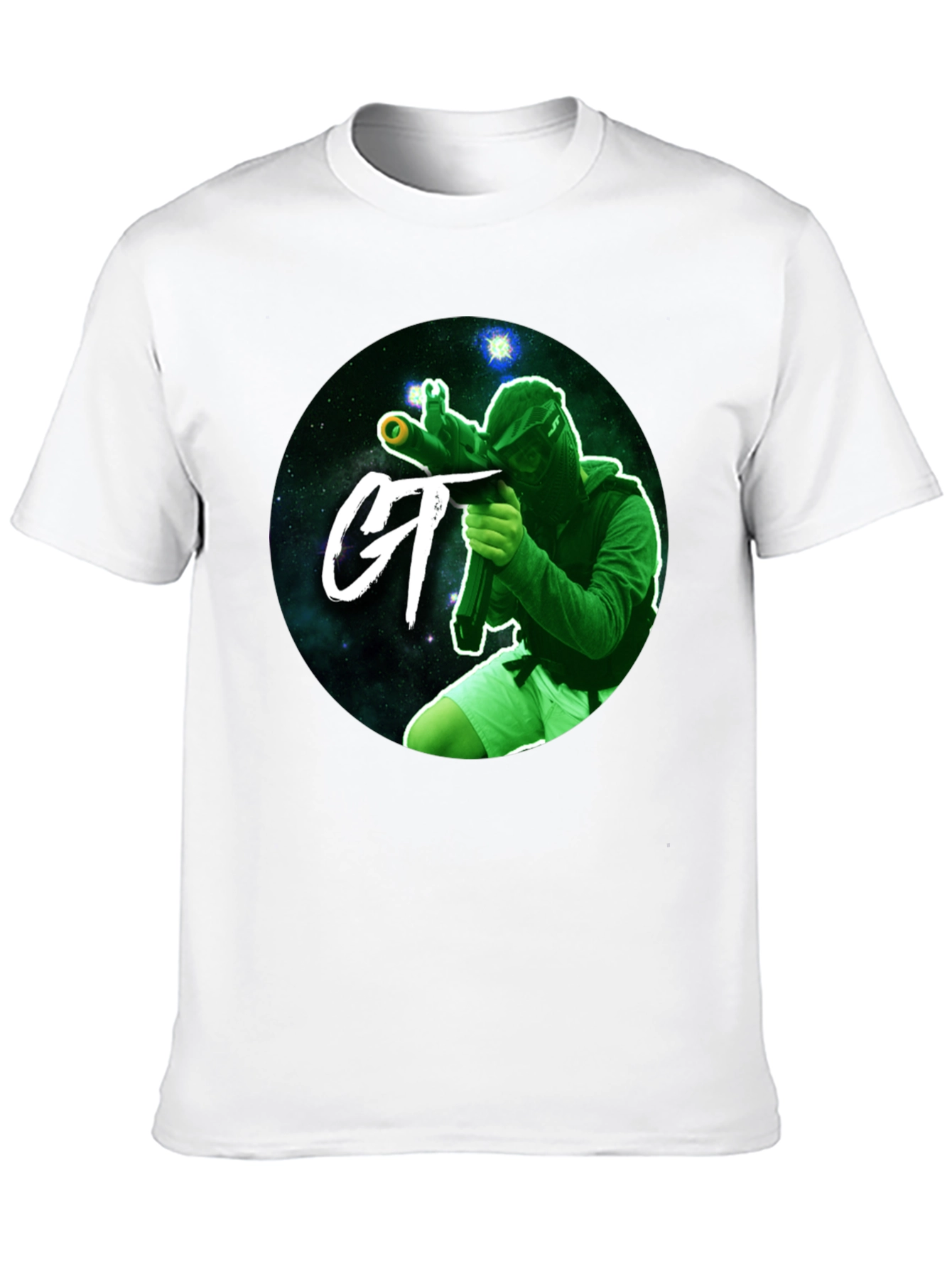 Black Cosmic Paintball T-Shirt - Gamer Tee view 10