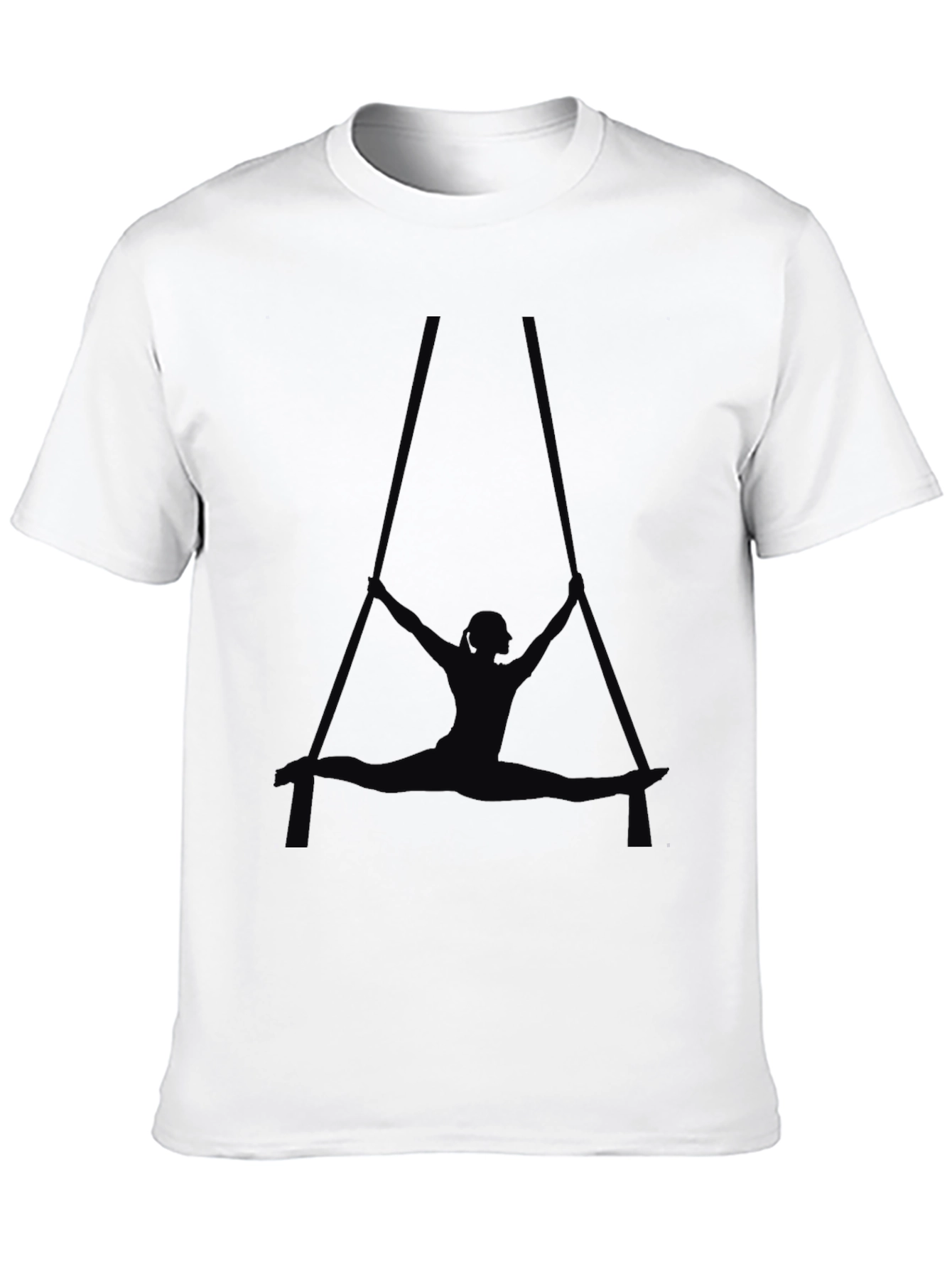 Black Aerial Silk Silhouette Black T-Shirt view 10