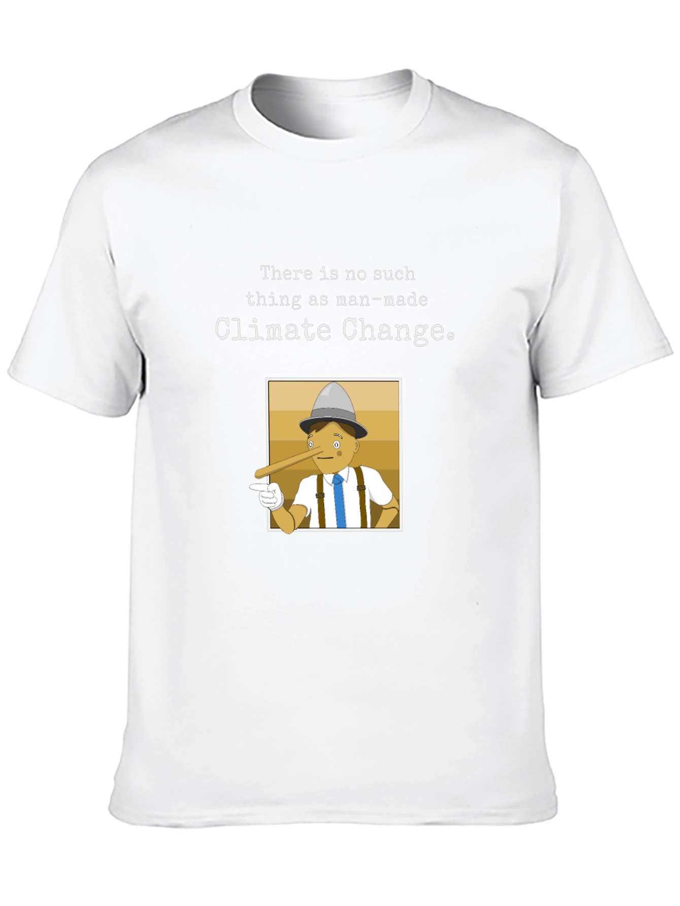 Black Climate Change Skeptic T-Shirt - Pinocchio Design view 10