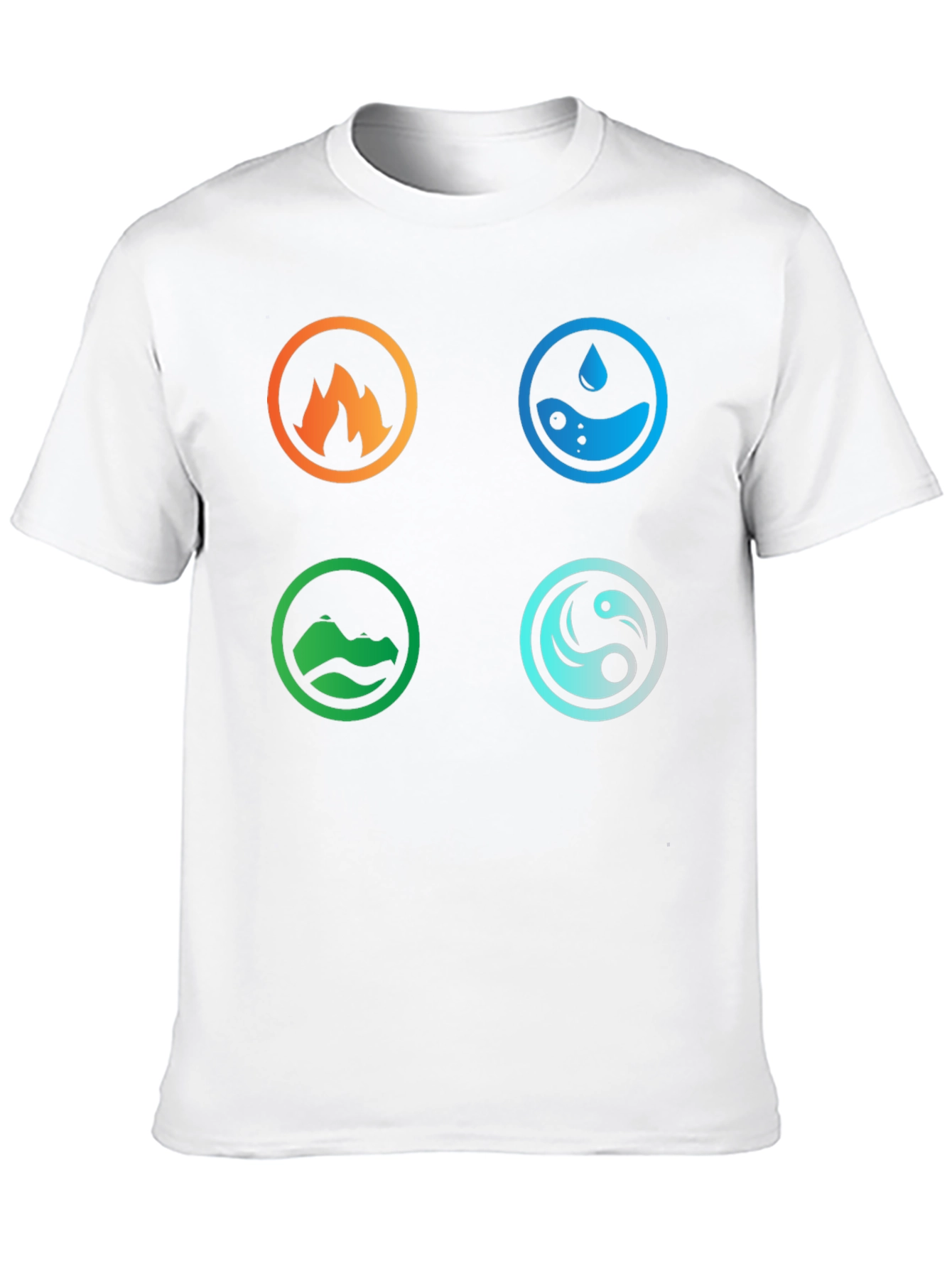 Black Elemental Symbol T-Shirt - Fire, Water, Earth, Air view 10
