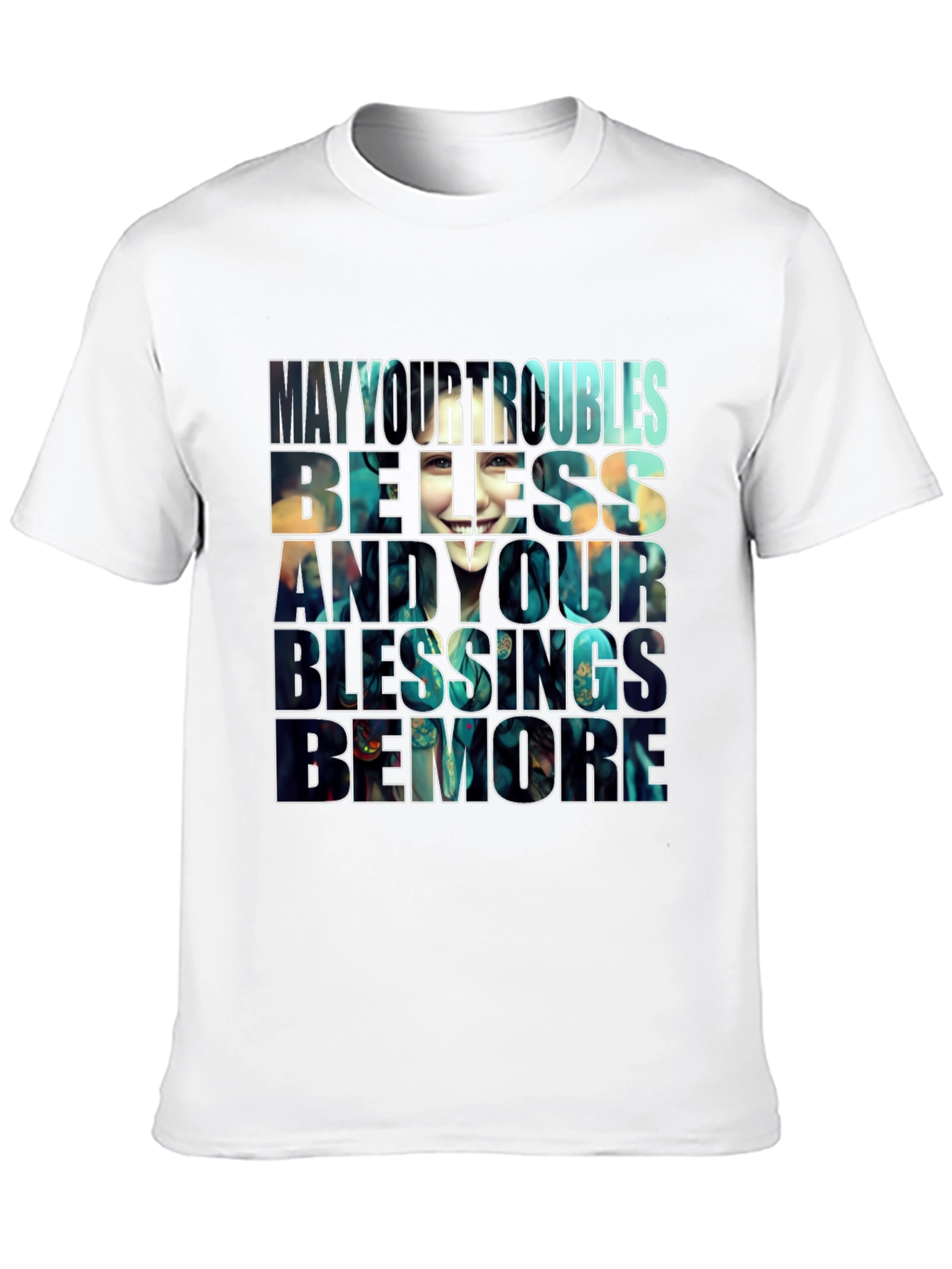 Black Inspirational Graphic T-Shirt - Blessings Design view 10