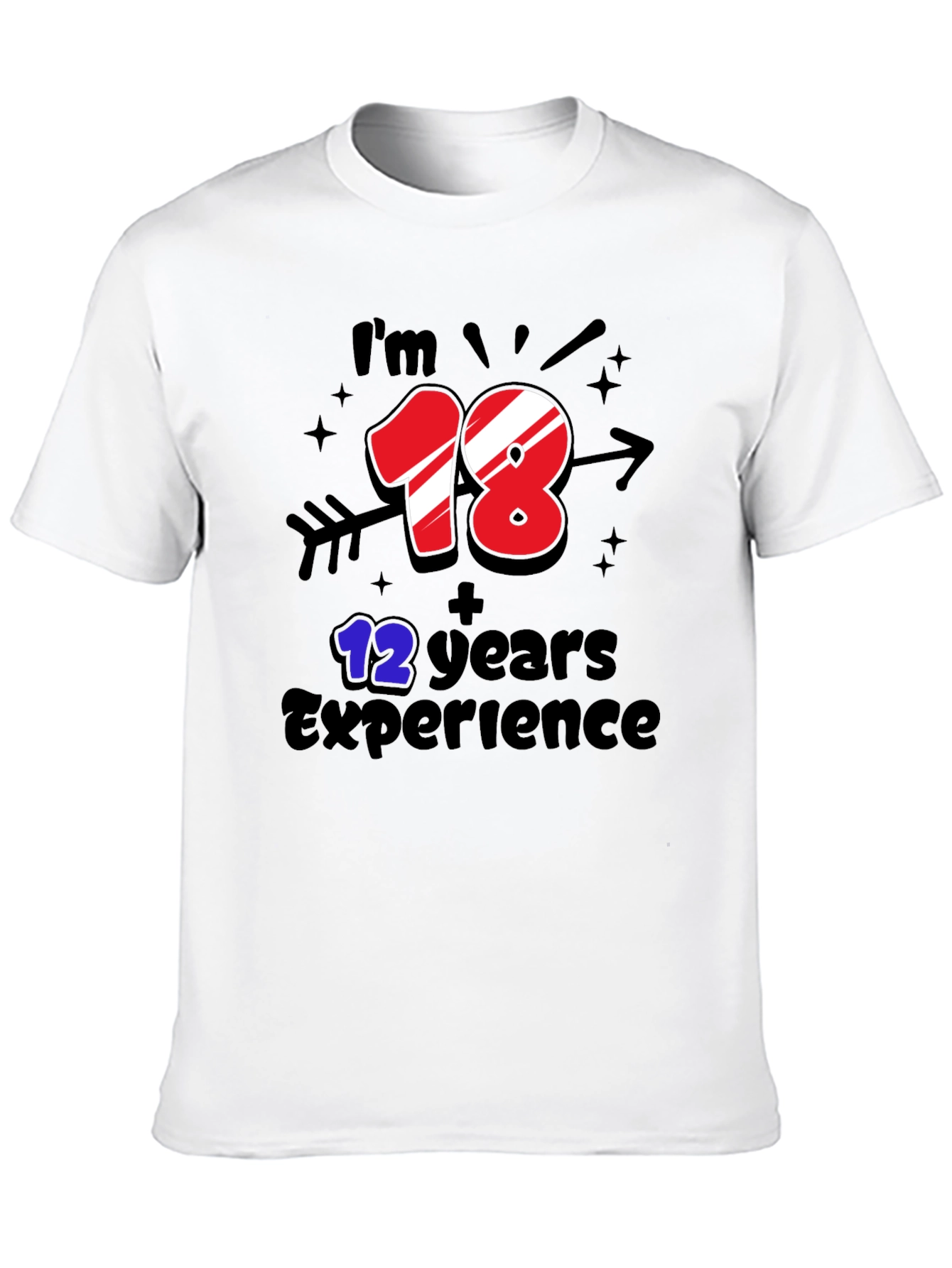 Black Funny 30th Birthday T-Shirt: 18+12 Years Experience view 10