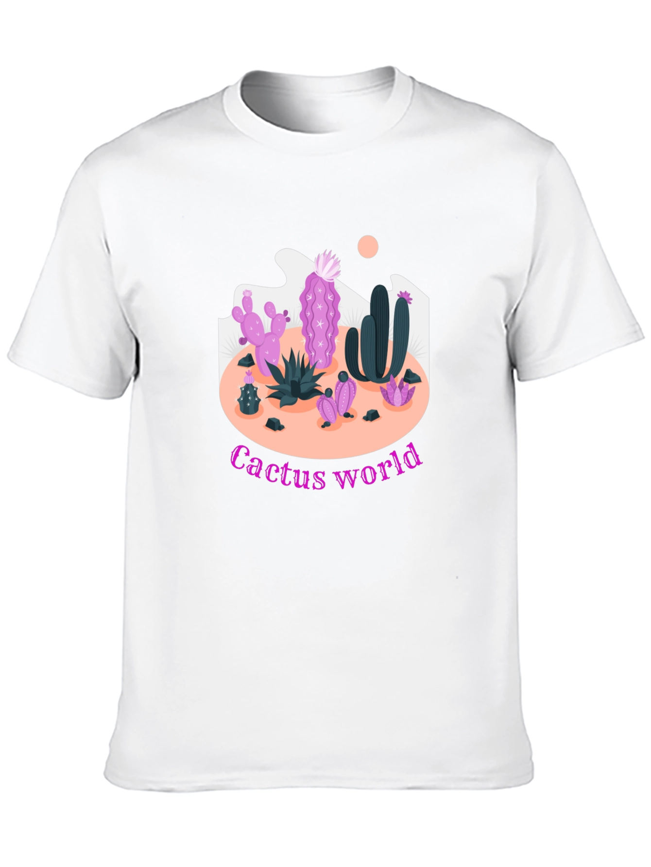 Black Cactus World Graphic Tee - Unique Desert Design view 10