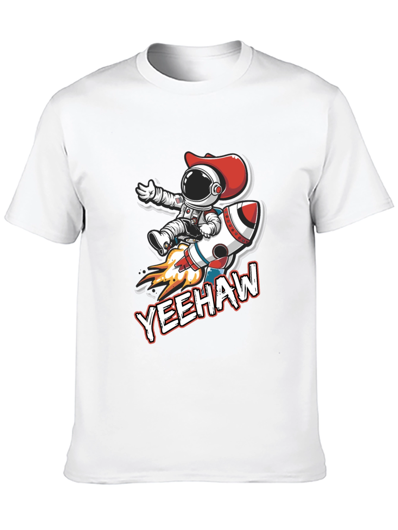 Black Yeehaw Astronaut T-Shirt: Space Cowboy Design view 10