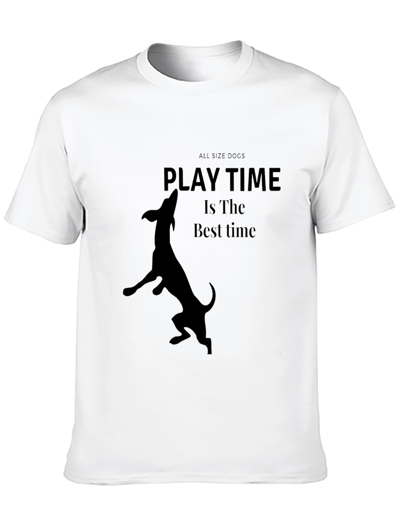 Black Playtime Dog Graphic Tee - Black Cotton Blend view 10
