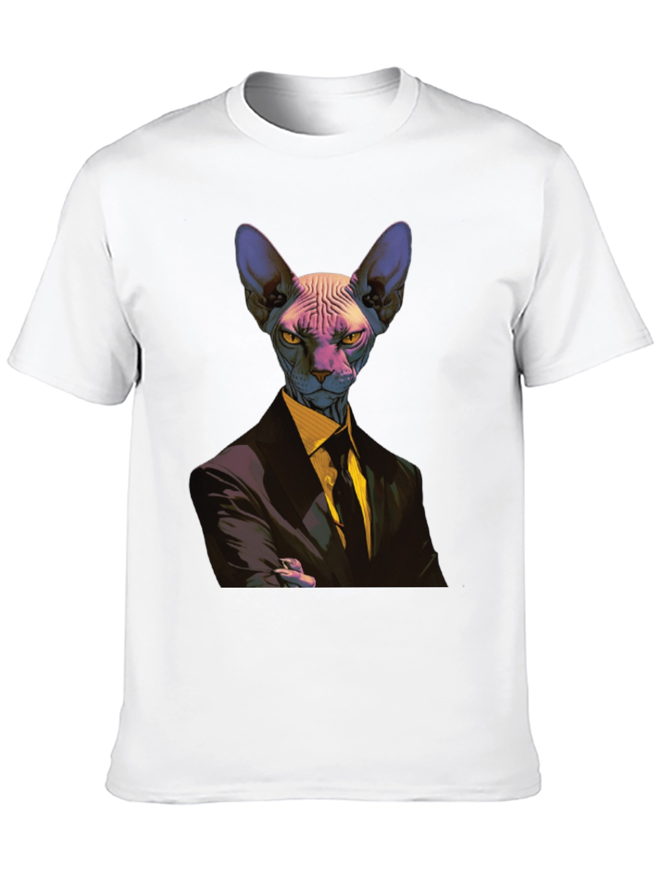 Black Sphynx Cat Suit T-Shirt - Funny Animal Tee view 10