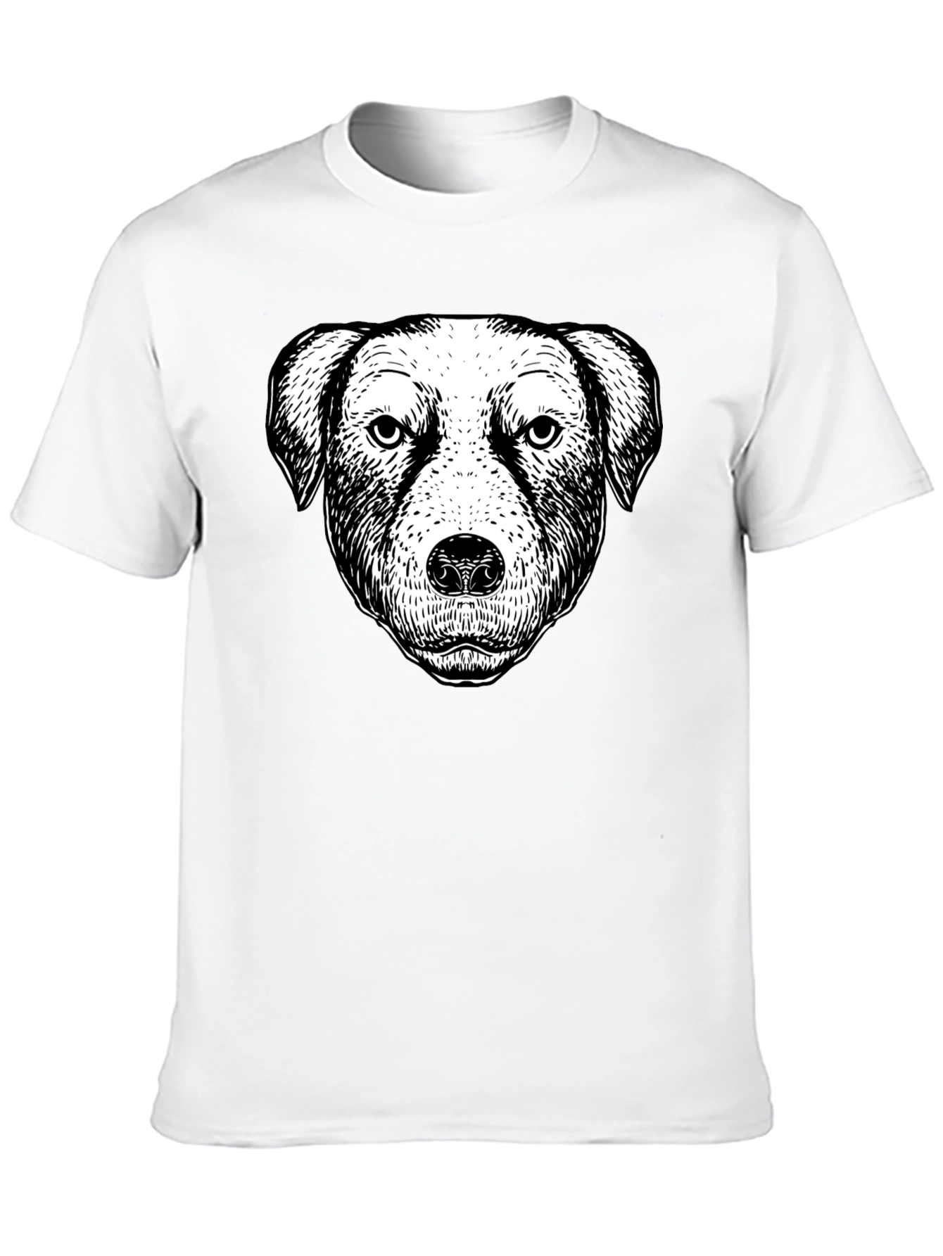 Black Dog Portrait Graphic Black T-Shirt view 10