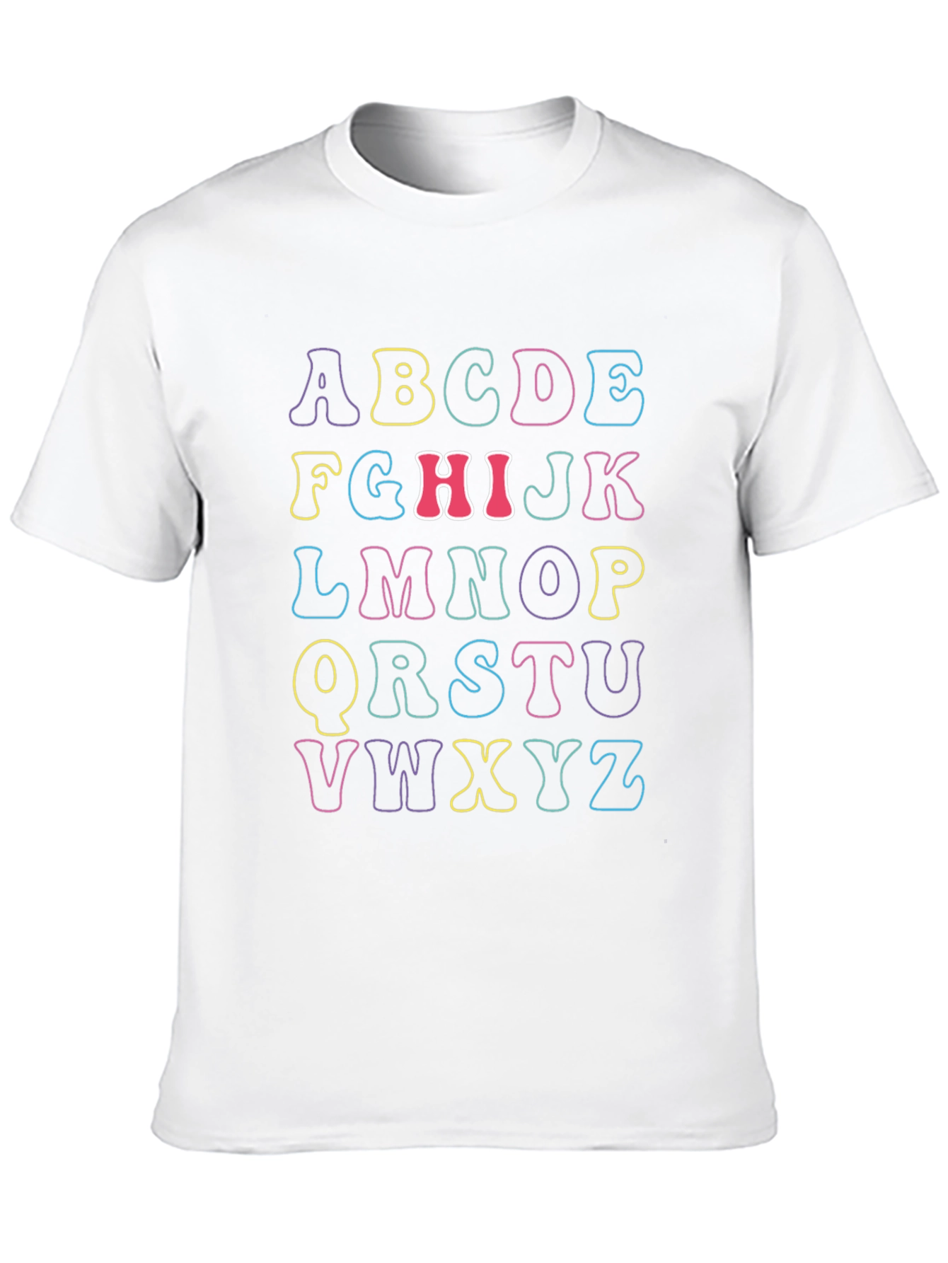 Black Alphabet T-Shirt - Colorful Retro Style view 10