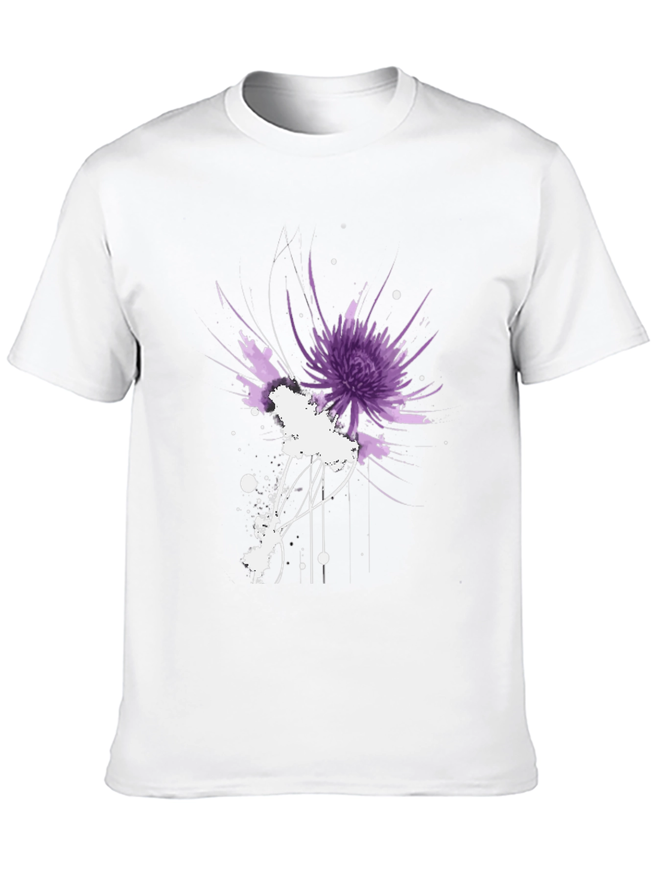 Black Abstract Floral Graphic Black T-Shirt view 10