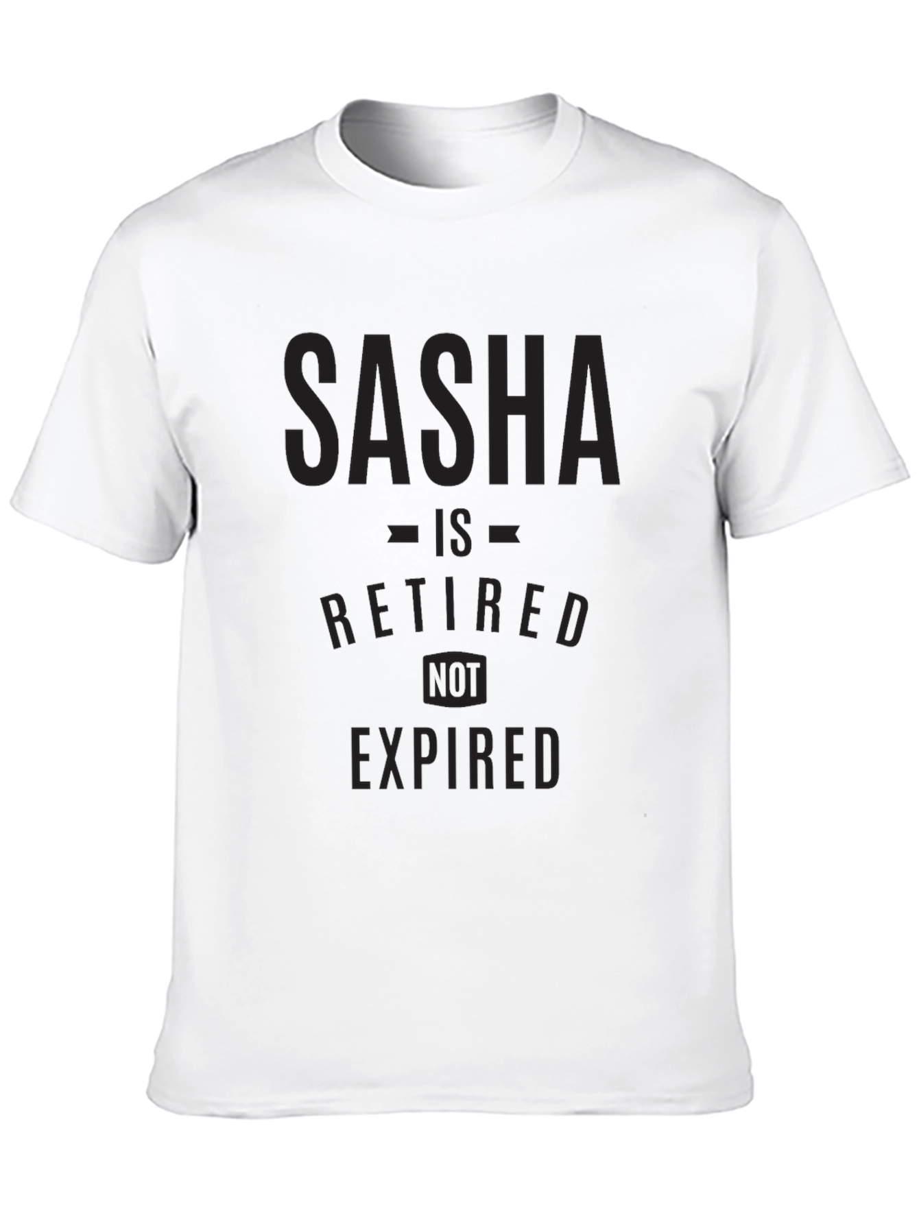 Black Sasha Retired Not Expired Black T-Shirt view 10