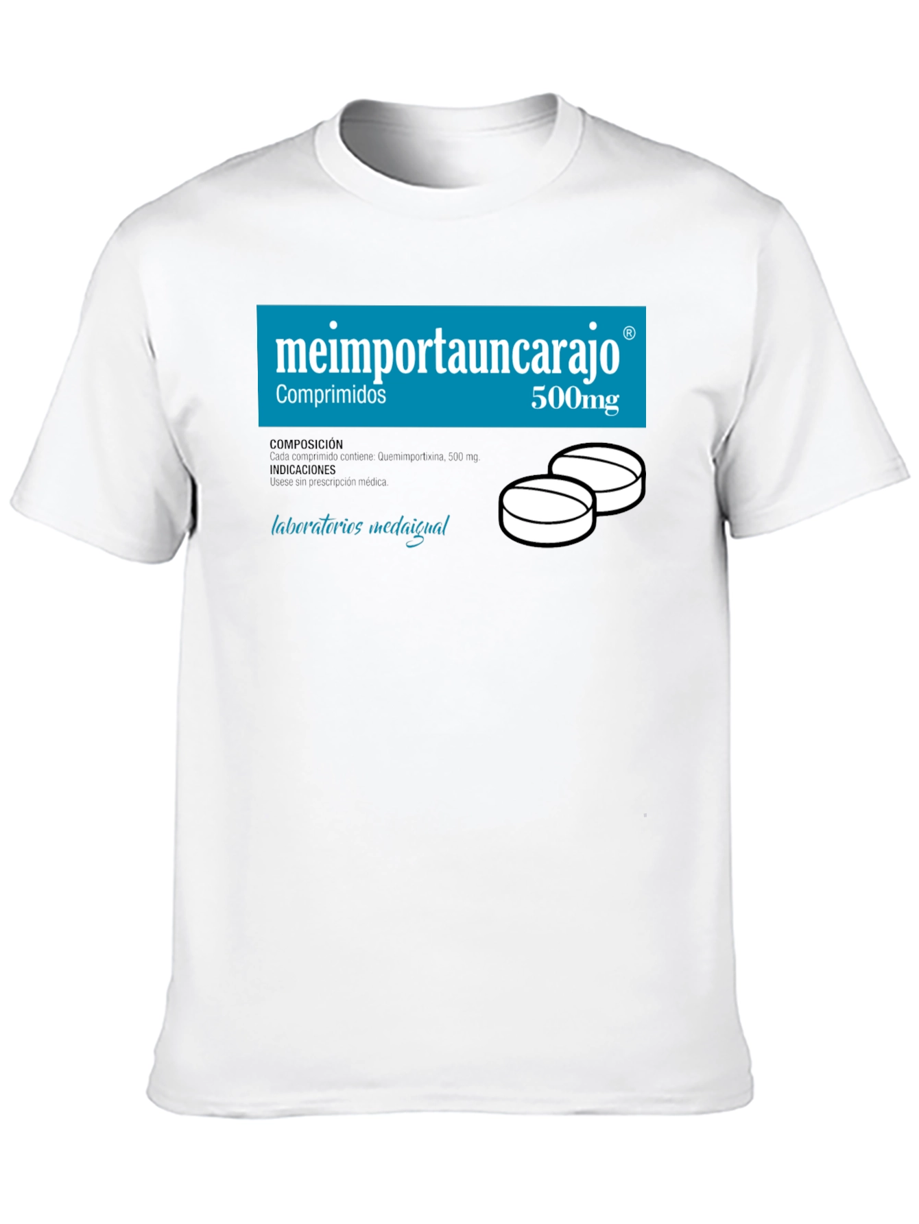 Black Humorous "Me Importa Un Carajo" T-Shirt view 10