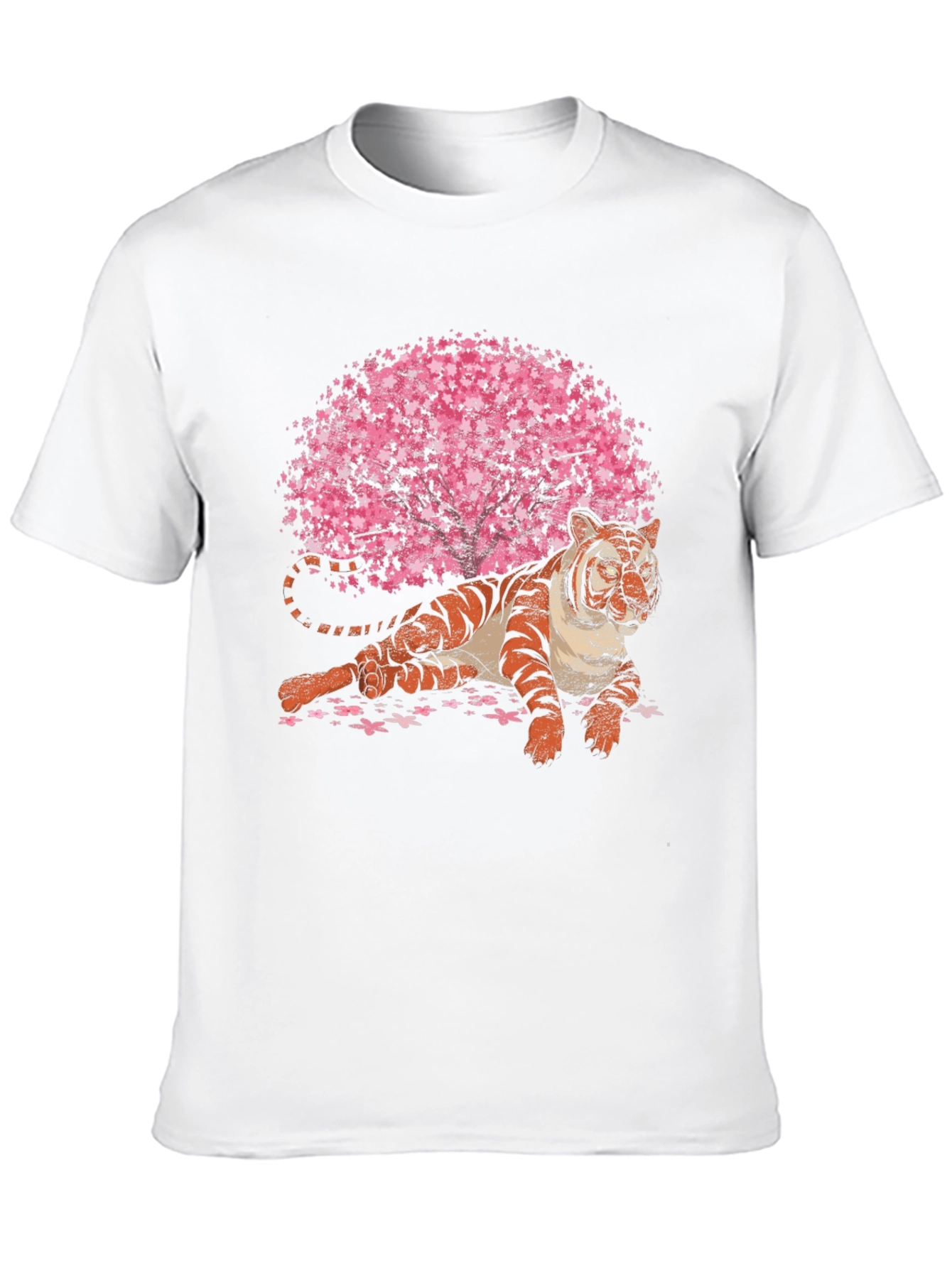 Black Tiger & Cherry Blossom Graphic T-Shirt view 10