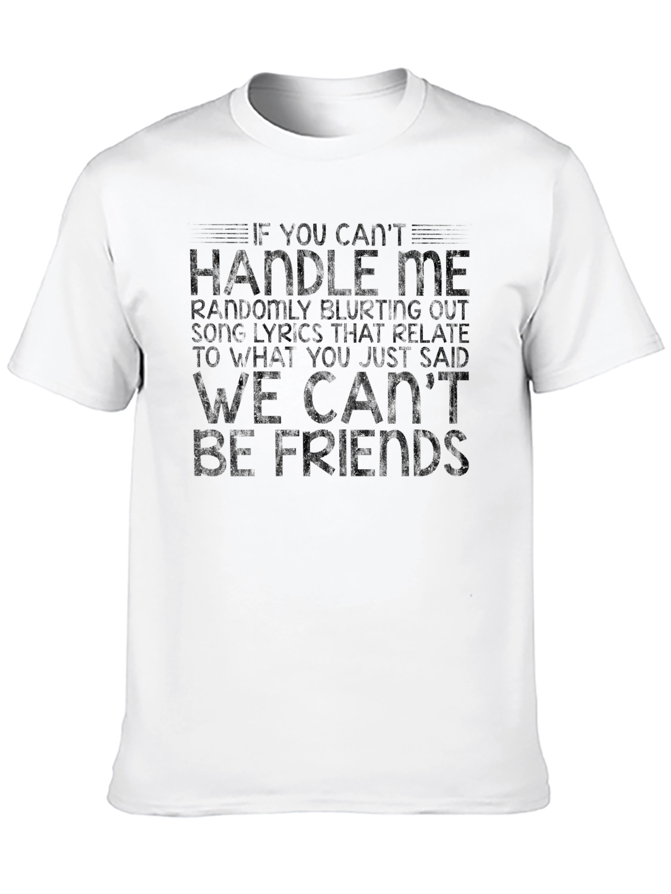 Black Handle Me Lyrics T-Shirt - Black Crew Neck Tee view 10