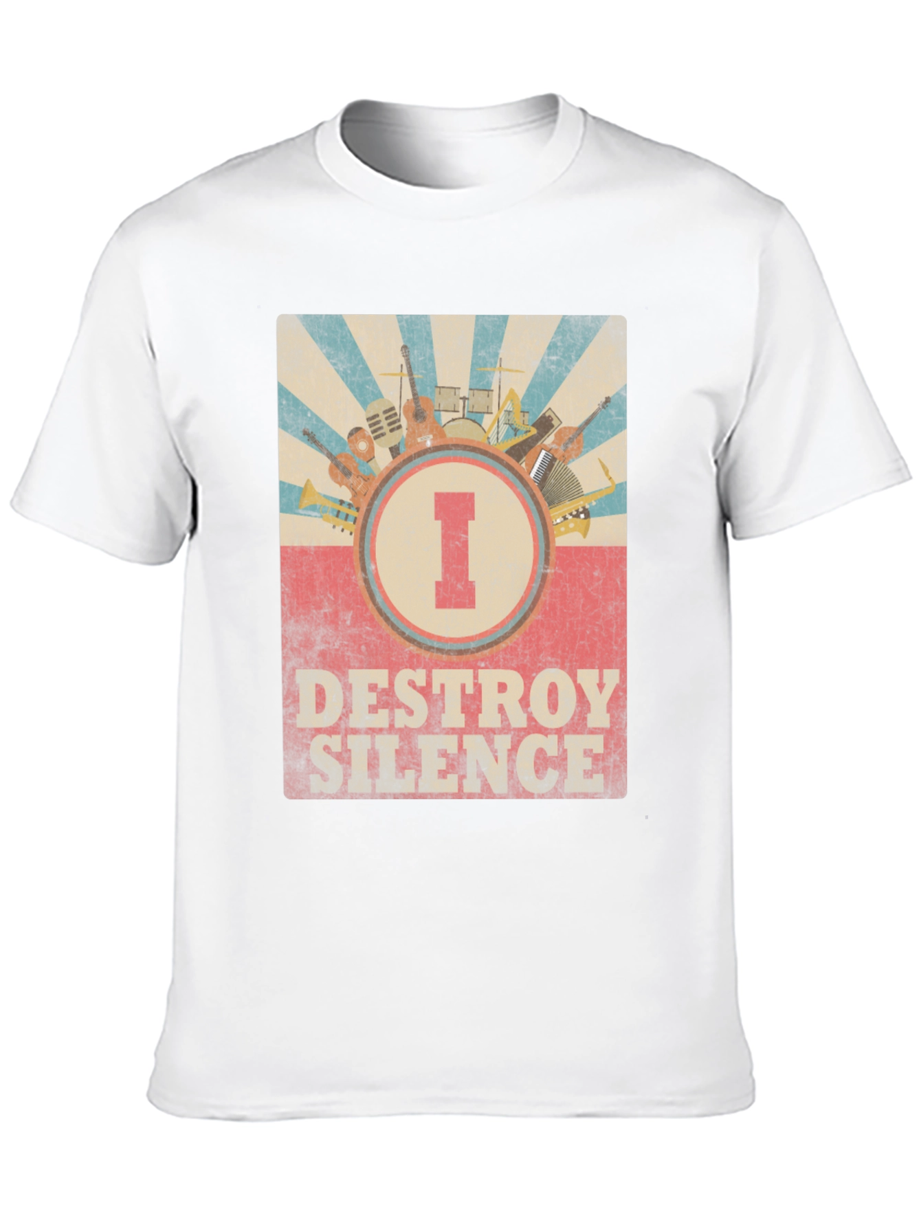 Black Destroy Silence Music T-Shirt view 10
