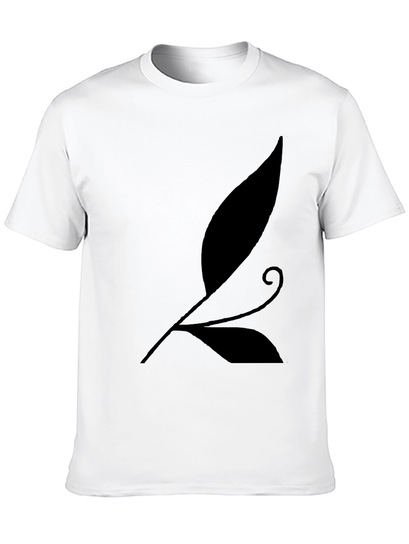 Black Elegant Leaf Design Black T-Shirt - Stylish & Unique view 10