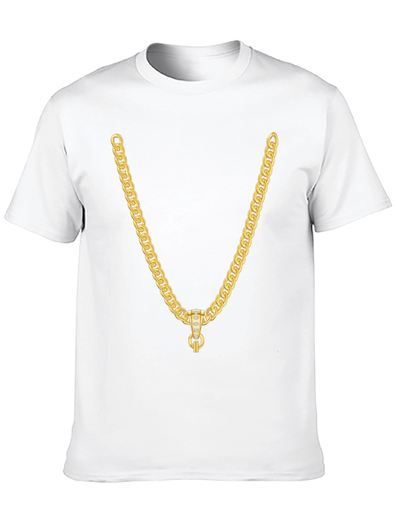 Black Gold Chain Graphic Black T-Shirt view 10
