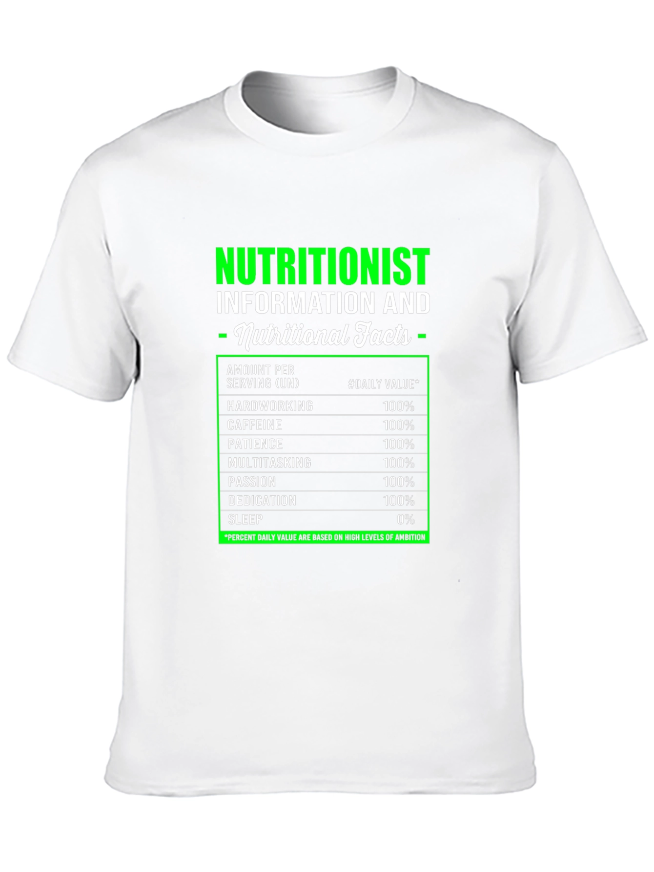 Black Nutritionist Nutritional Facts Black T-Shirt view 10