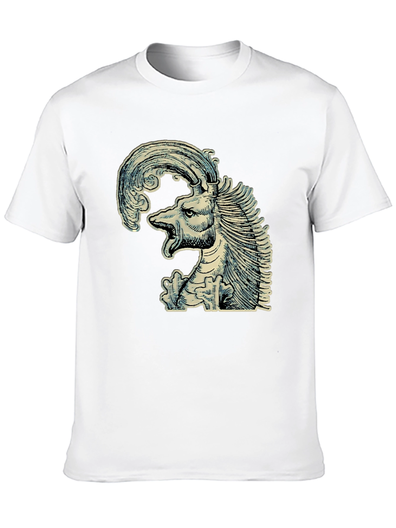 Black Mythical Creature Graphic Tee - Unique Black T-Shirt view 10