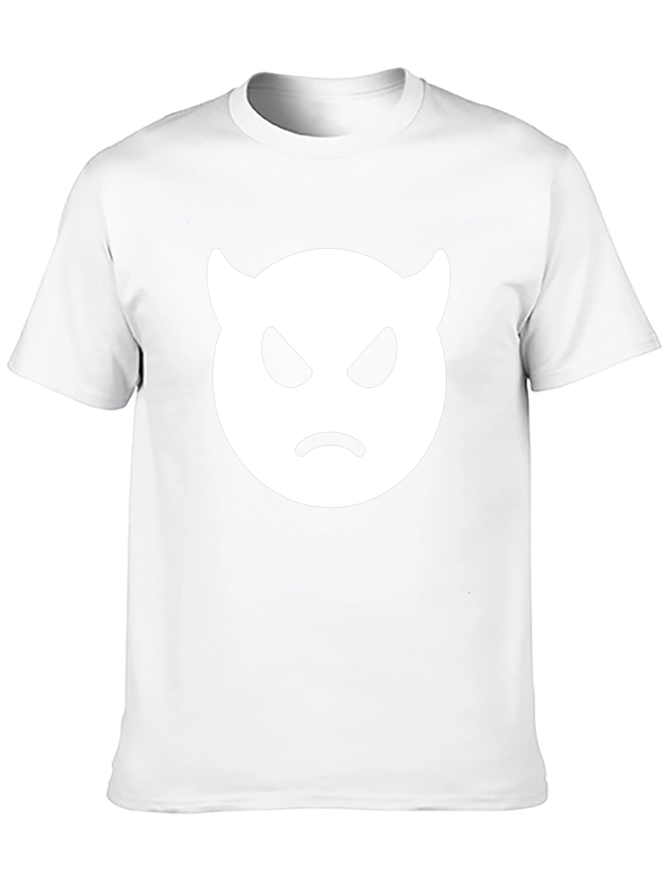 Black Angry Devil Emoji T-Shirt - Black Cotton Tee view 10