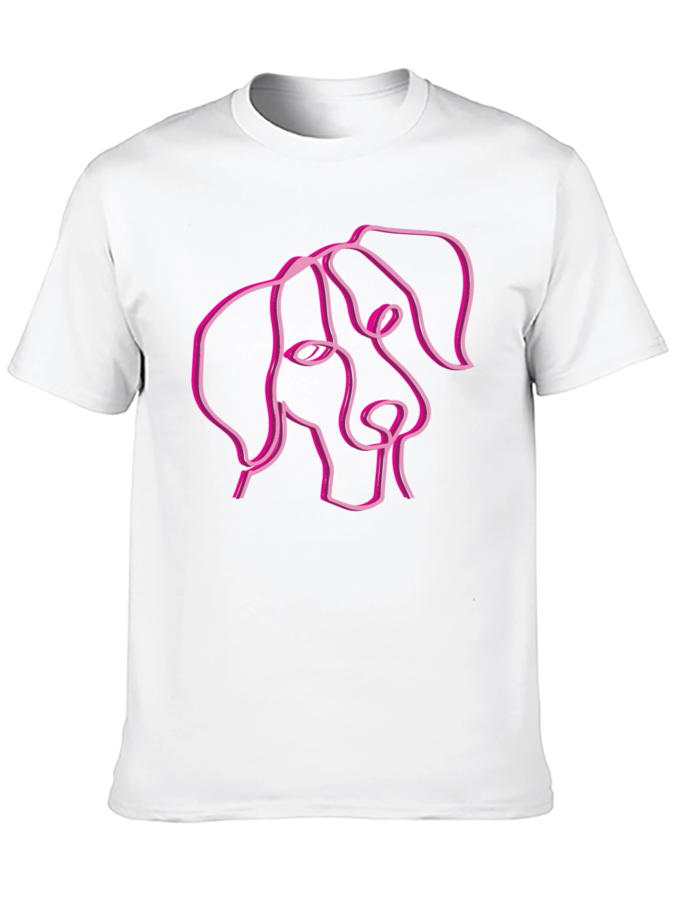 Black Abstract Dog Line Art Black T-Shirt view 10