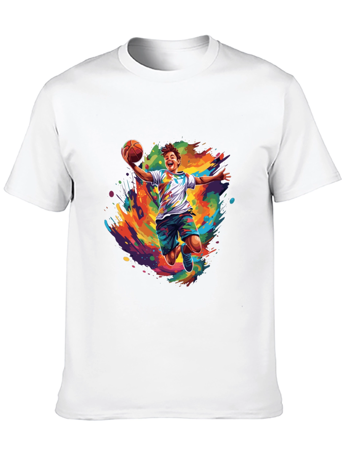 Black Basketball Splash Graphic Tee - Vibrant Design view 10