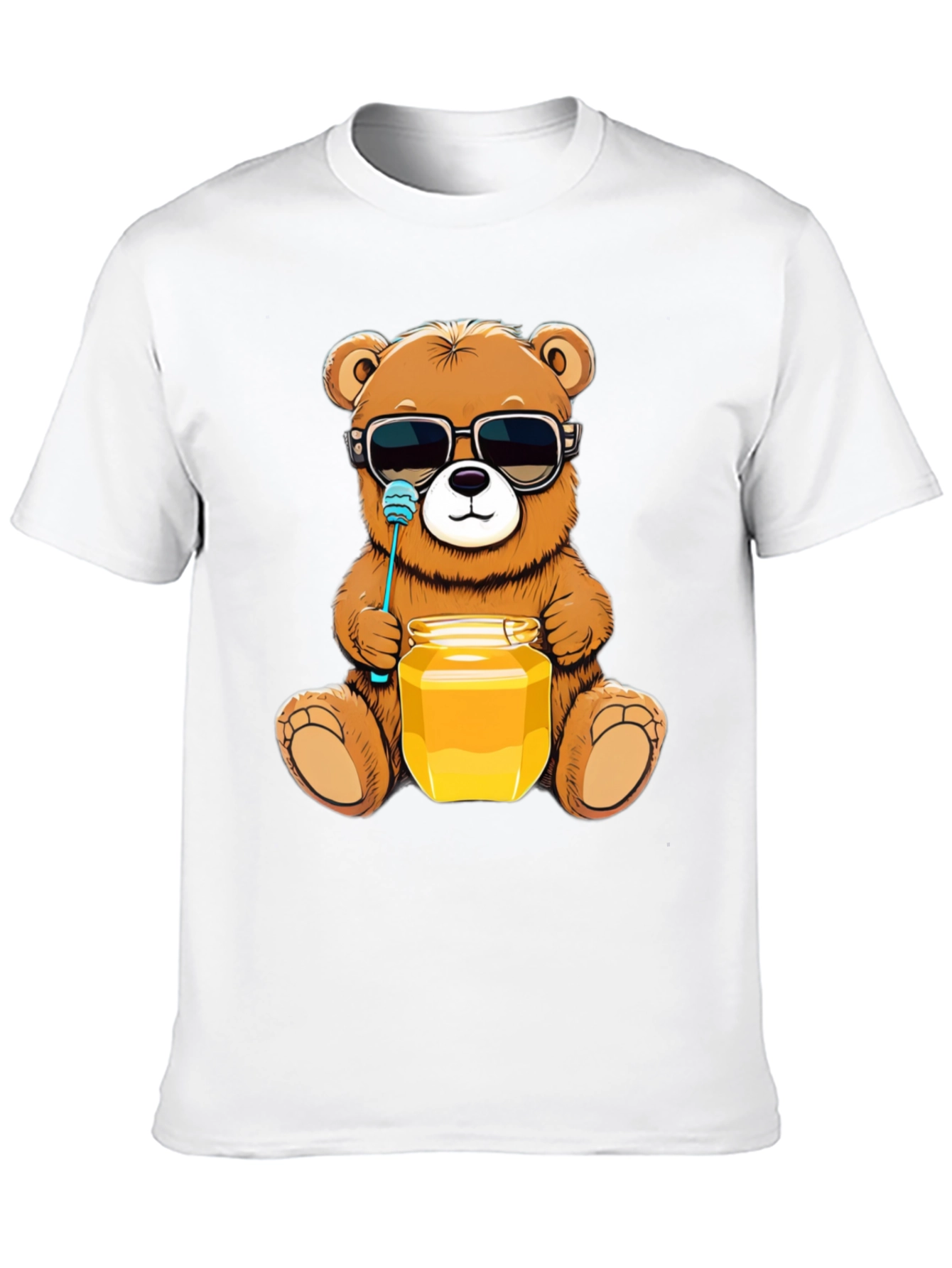 Black Cool Bear with Honey T-Shirt view 10