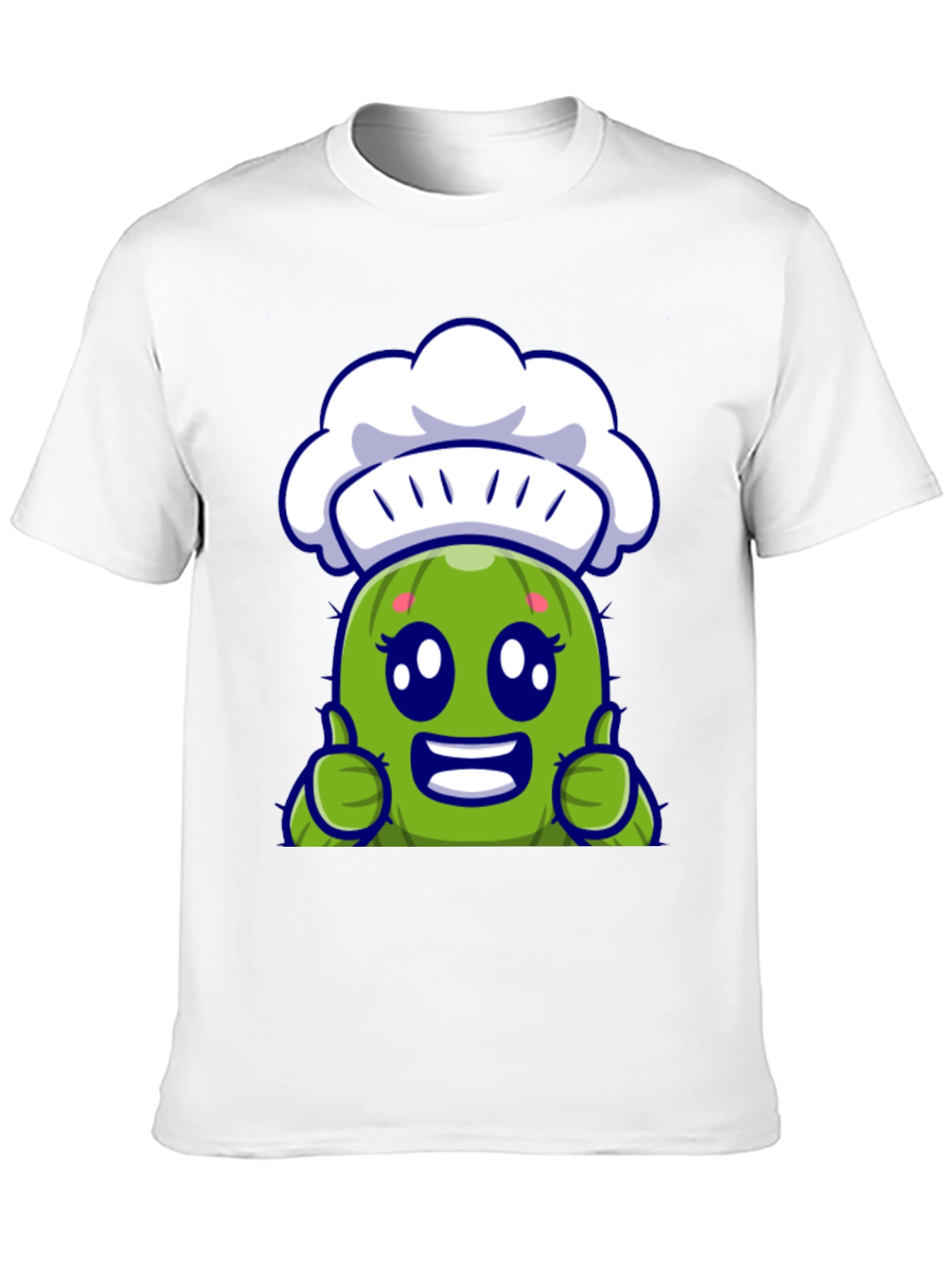 Black Cute Chef Cactus Cartoon Graphic Tee view 10