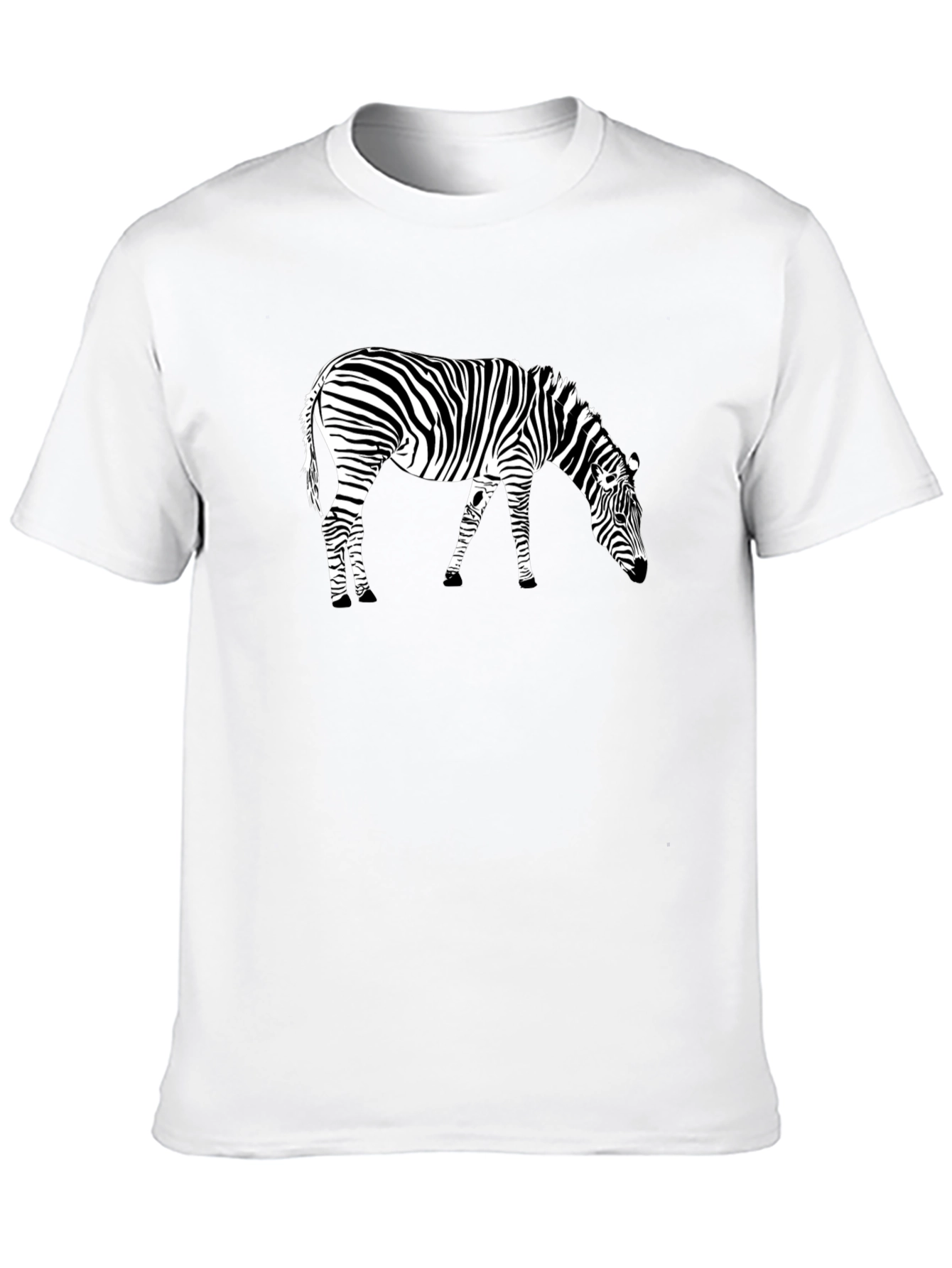 Black Zebra Print Black T-Shirt, Animal Graphic Tee view 10