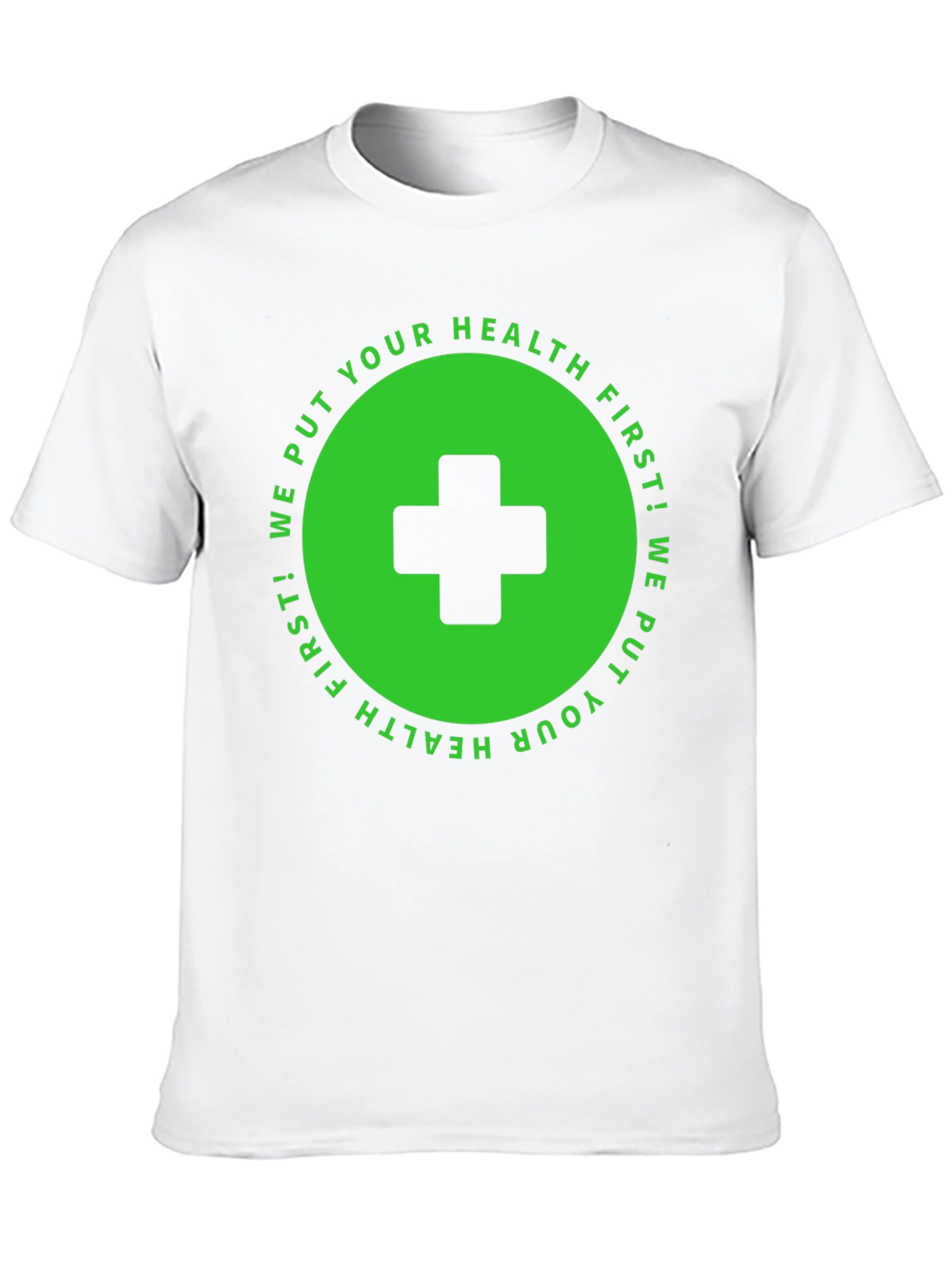 Black Health First T-Shirt: Black with Medical Cross Design view 10